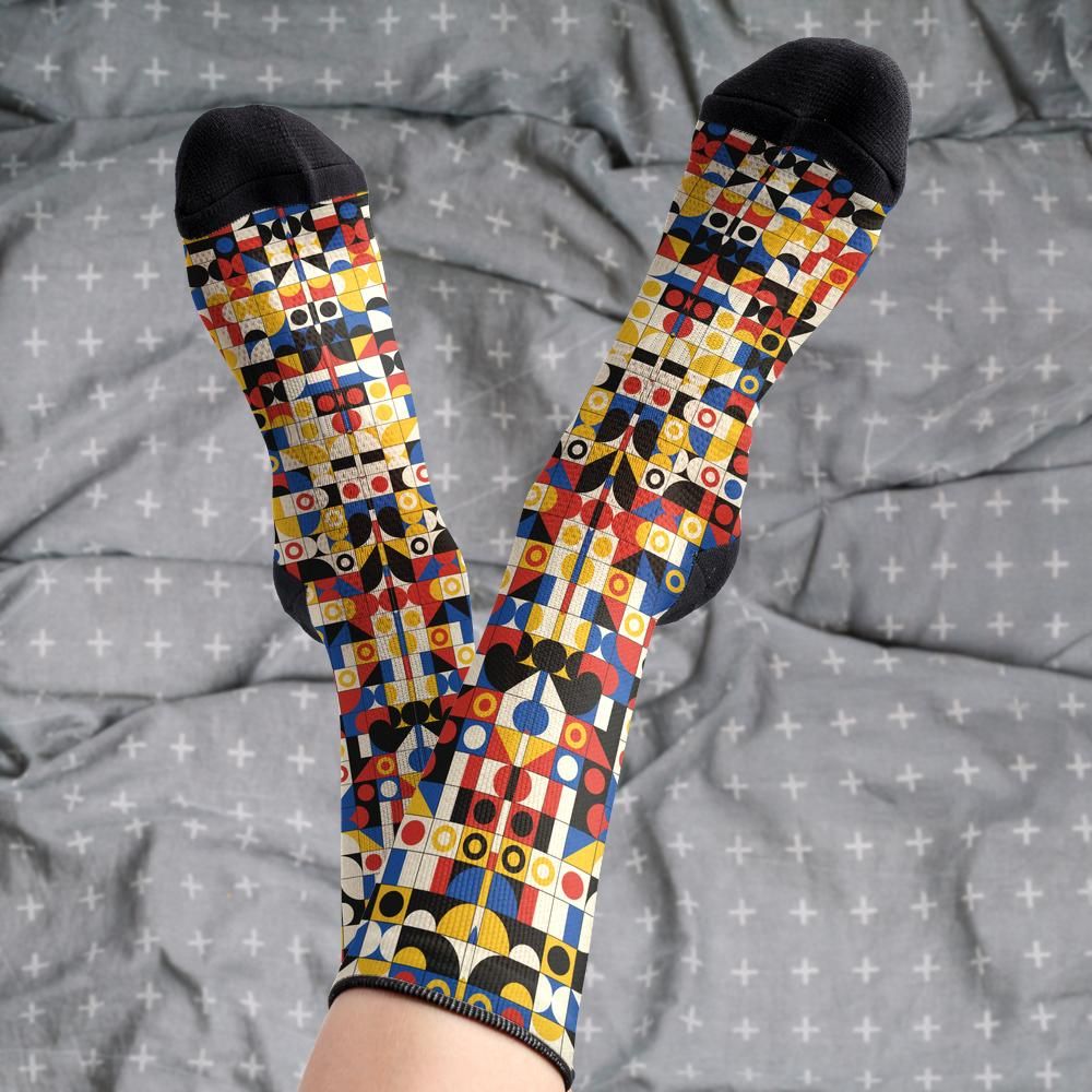 Matching tie pattern dress socks