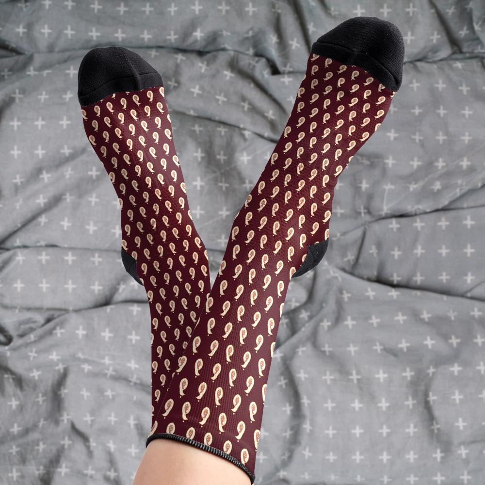 Matching tie pattern dress socks