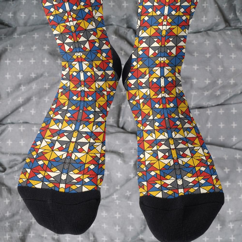 Matching tie pattern dress socks