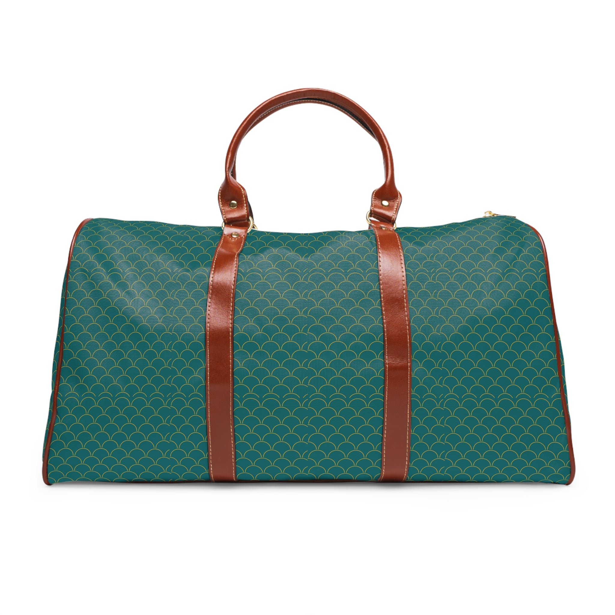 Larche - Teal Gold Scallop Crest Travel Bag