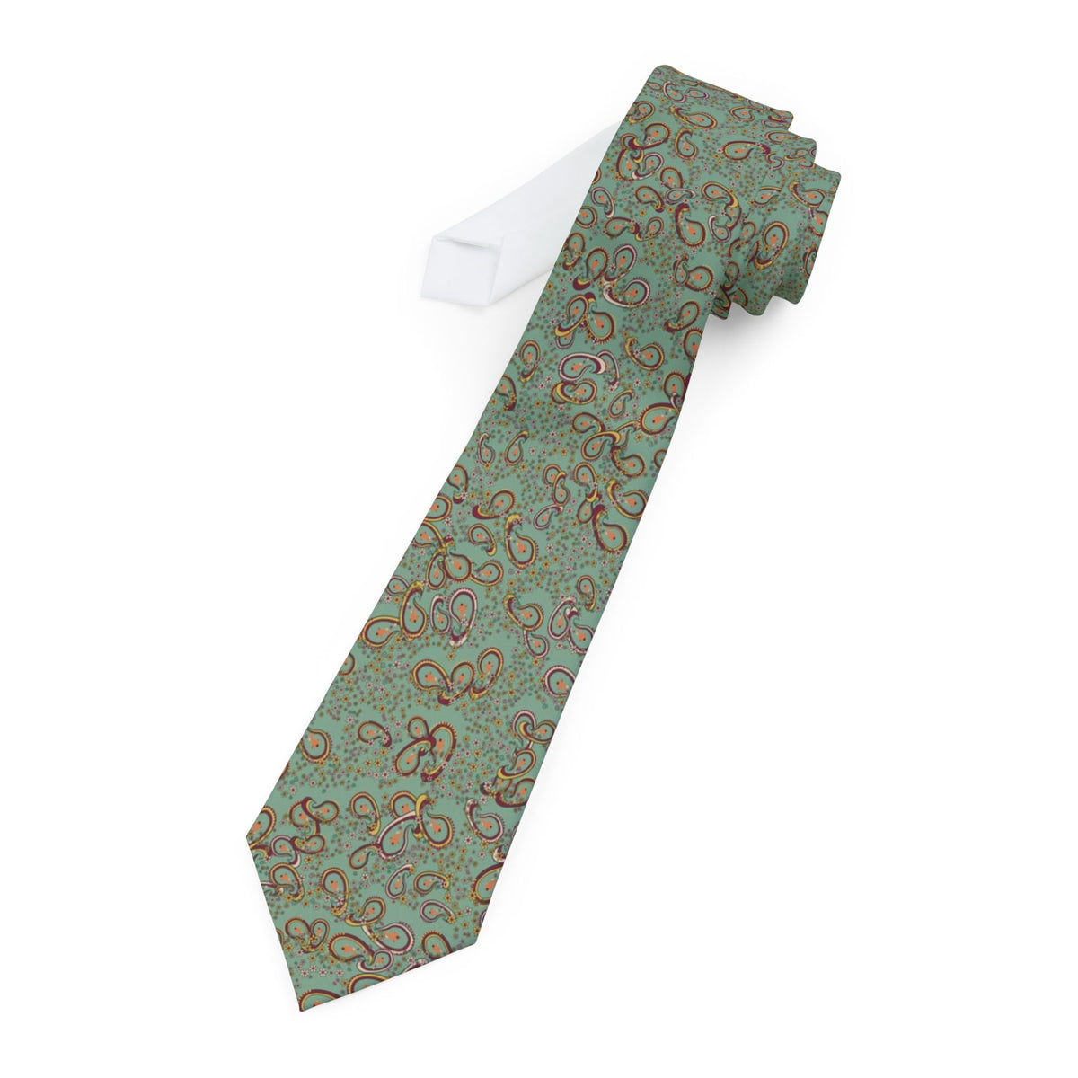 Mattei Satin Edition - Sage & Burgundy Garden Paisley Tie