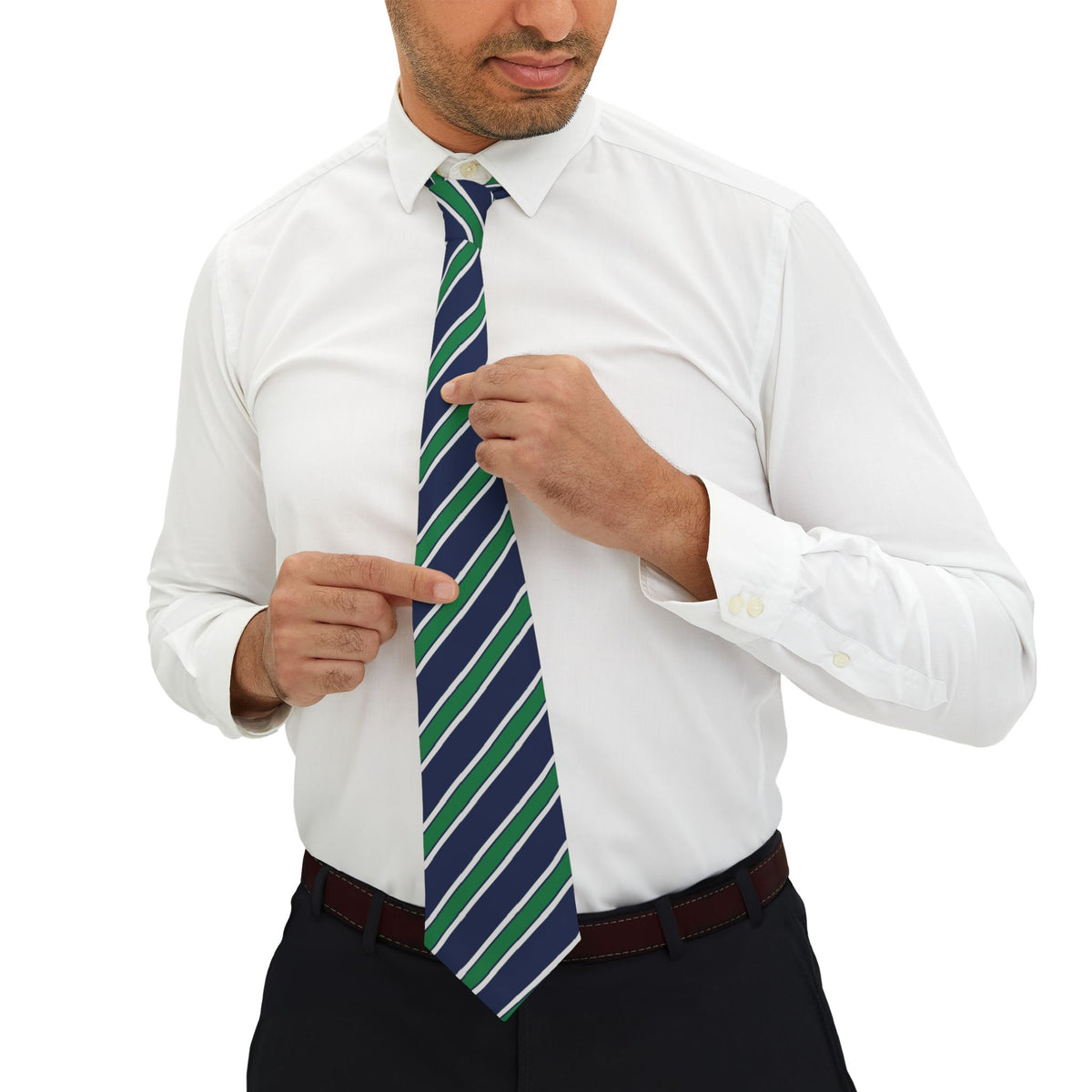 Rheinfelden Talisman Tie - Emerald Regimental Stripe