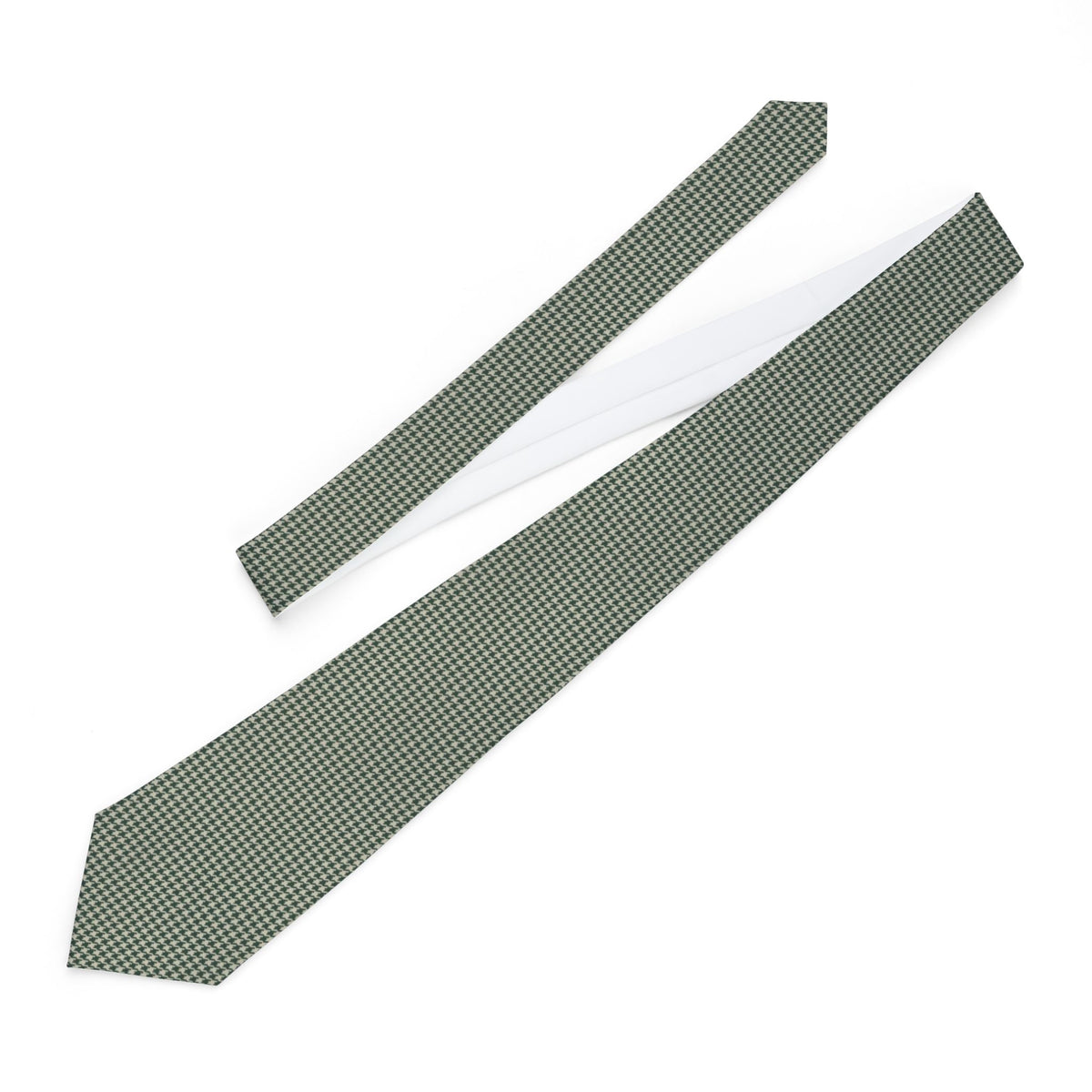 Montferrat Satin Edition - Forest Green & Cream Houndstooth Tie