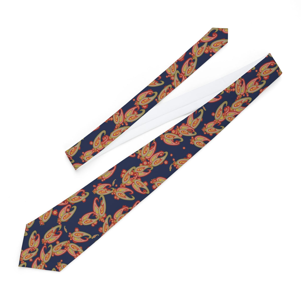 Martinengo Satin Edition - Navy & Gold Crowned Paisley Tie