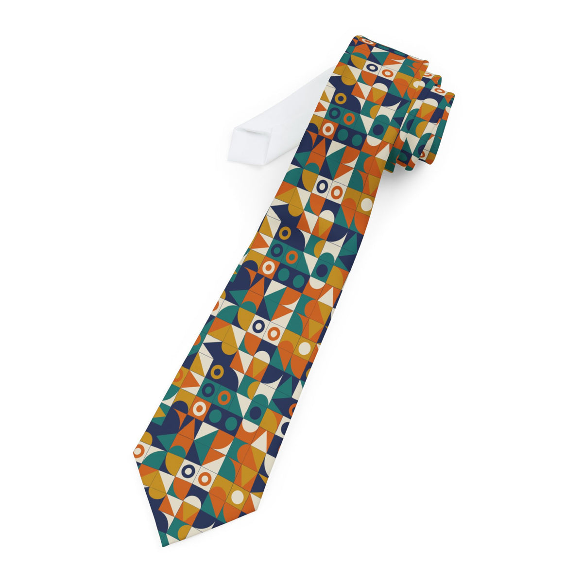 Dyre Satin Edition - Navy & Mustard Bauhaus Tie