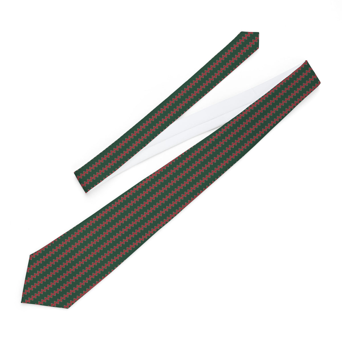 Sture Satin Edition - Green & Red Ric-Rac Stripe Tie – view 2