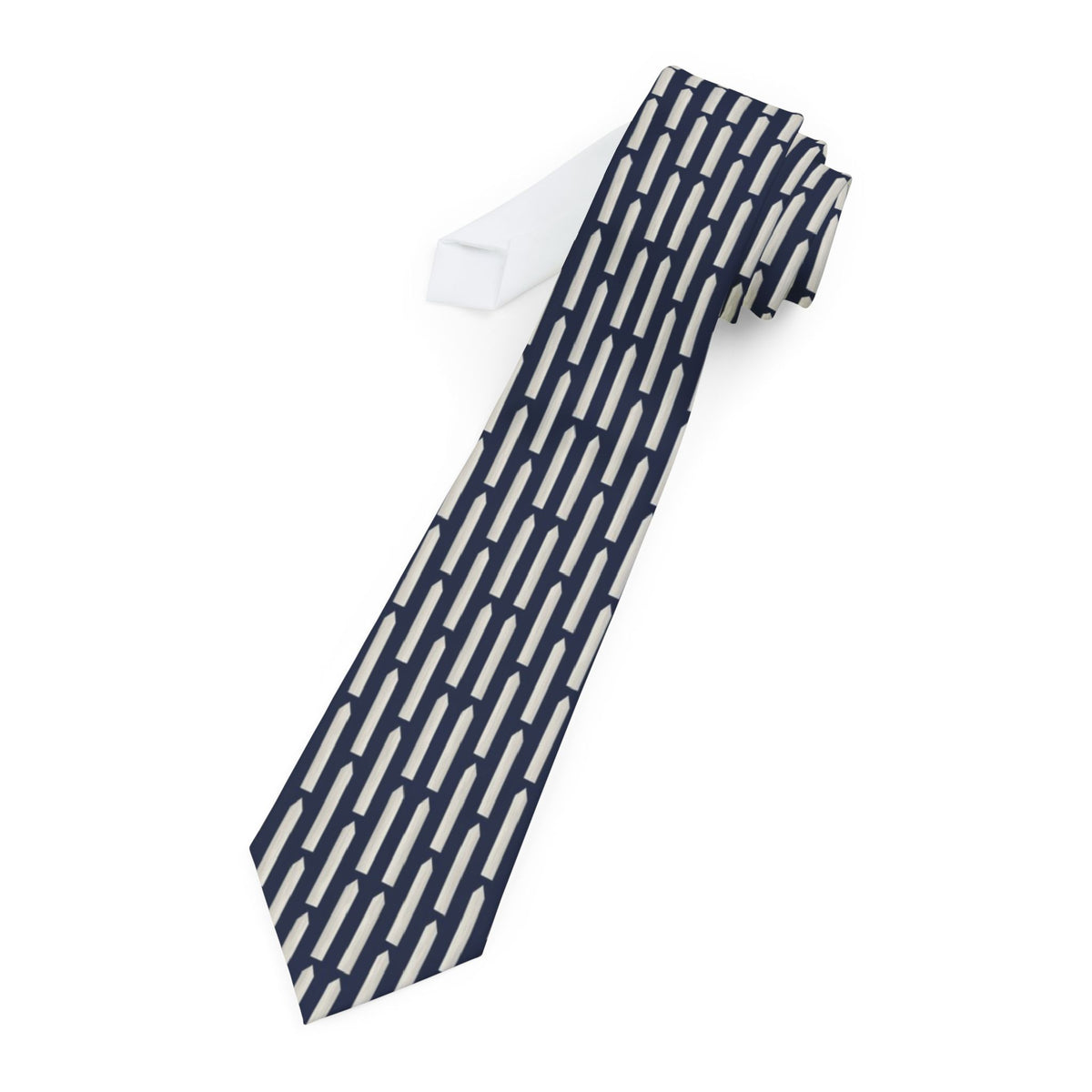 Heeckeren Satin Edition - Navy & White Picket Stripe Tie