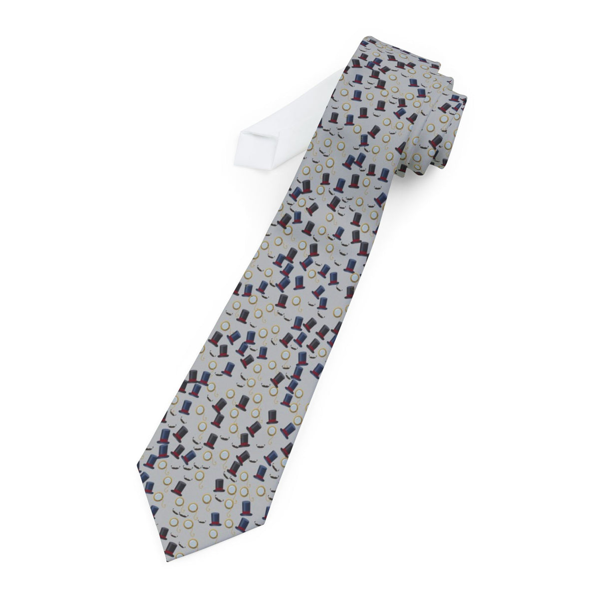 Zbaraski Satin Edition - Silver Grey Monocle & Top Hat Tie