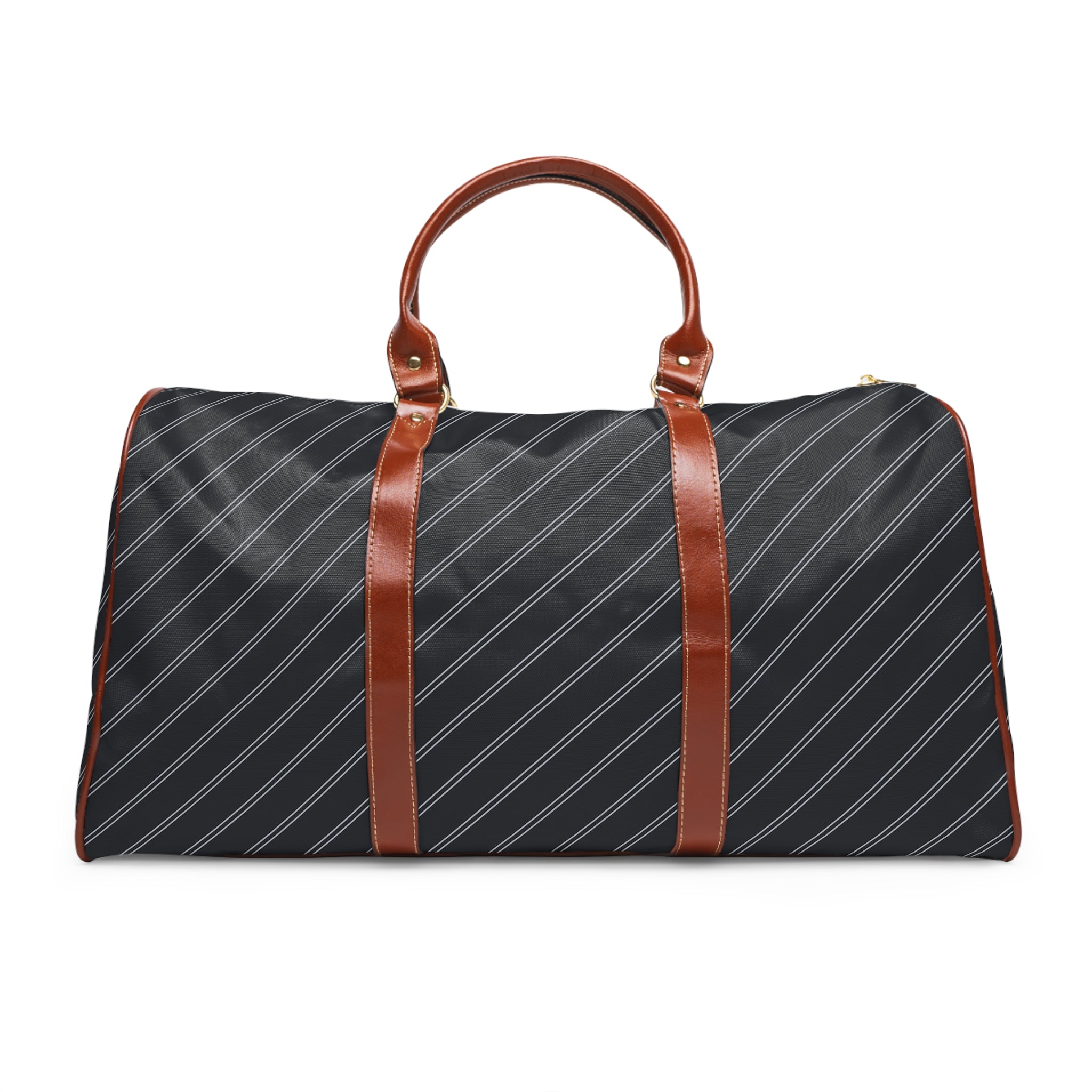 Guillaumes - Charcoal Silver Twin Stripe Travel Bag