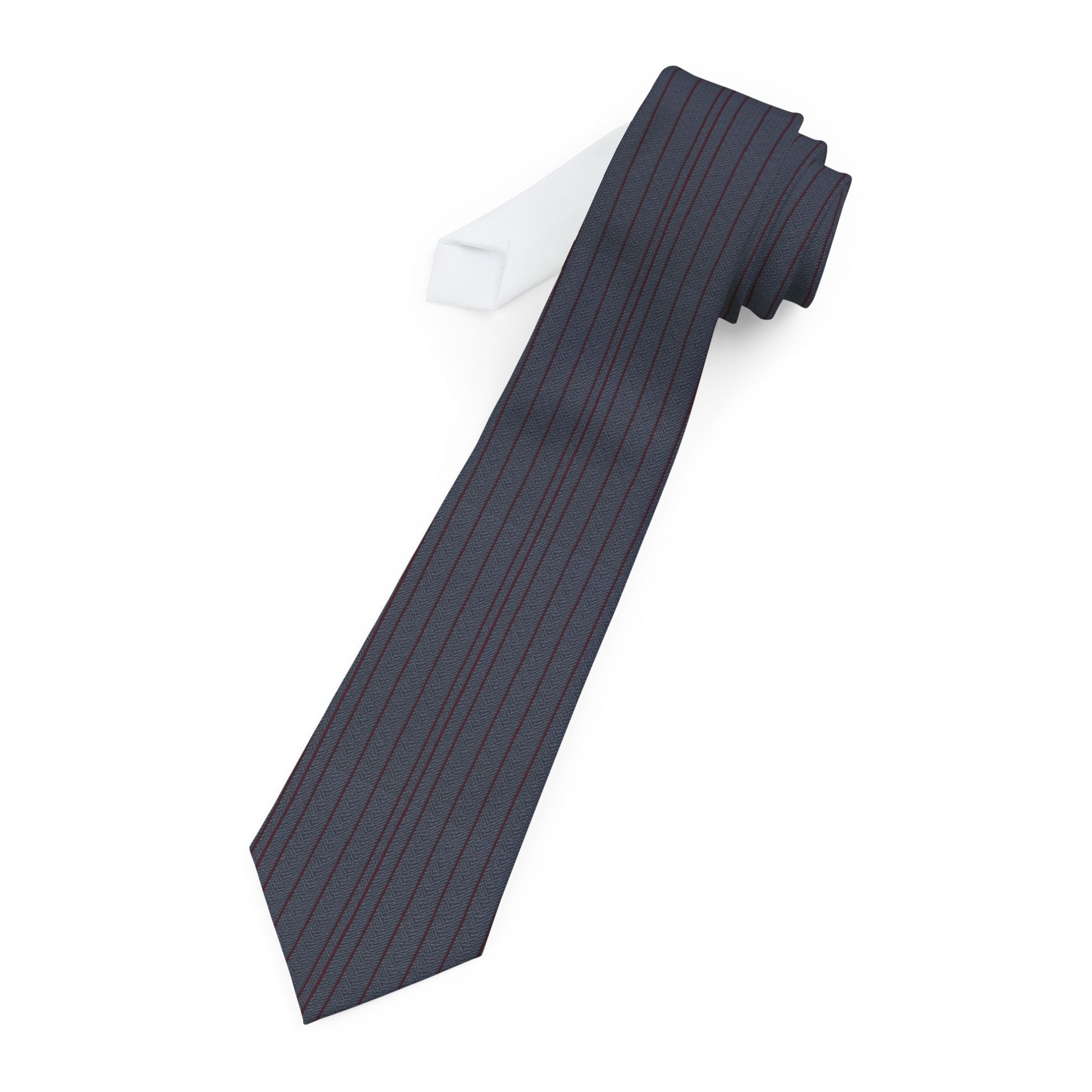 Avise Talisman Tie - Slate Burgundy Herringbone