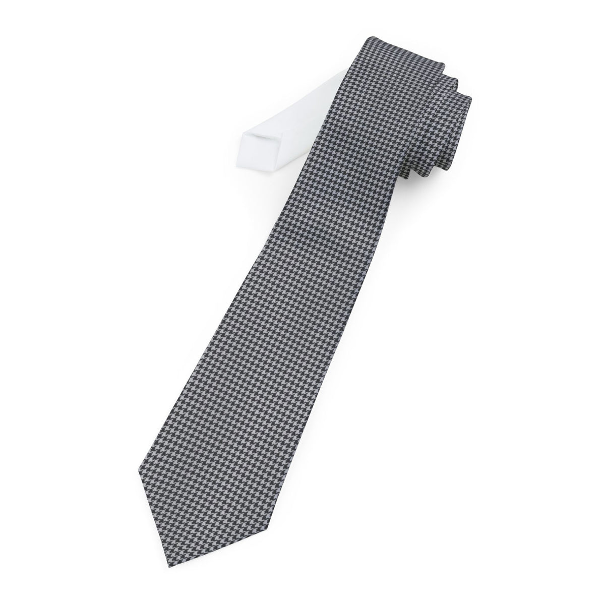 Montferrat Satin Edition - Black & Silver Houndstooth Tie