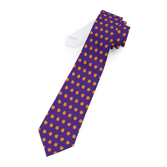 Purple Orange Fruit Pattern Tie