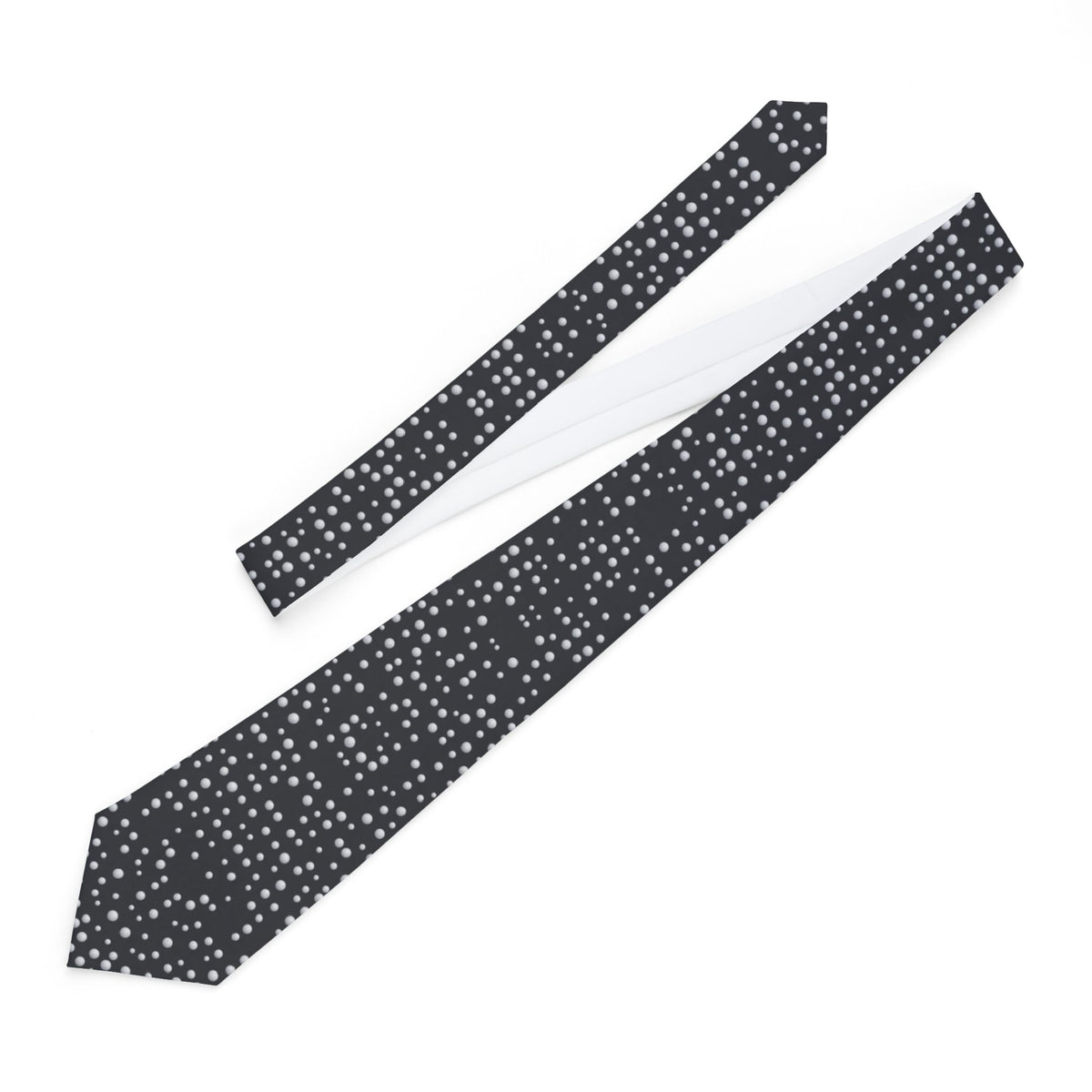 Silfverschiöld Satin Edition - Charcoal Hailstone Dot Tie – view 2