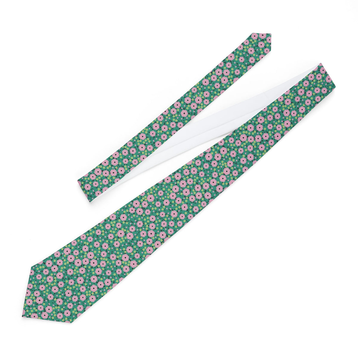 Karolyi Satin Edition - Jade & Pink Meadow Blossom Tie