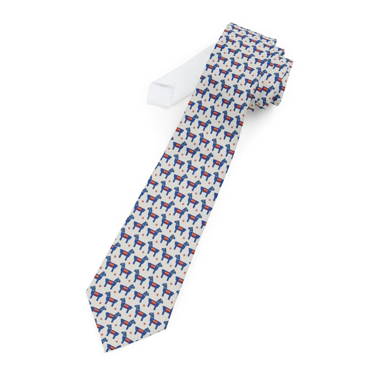 Bryske Satin Edition - Blue & Ivory Dala Horse Tie