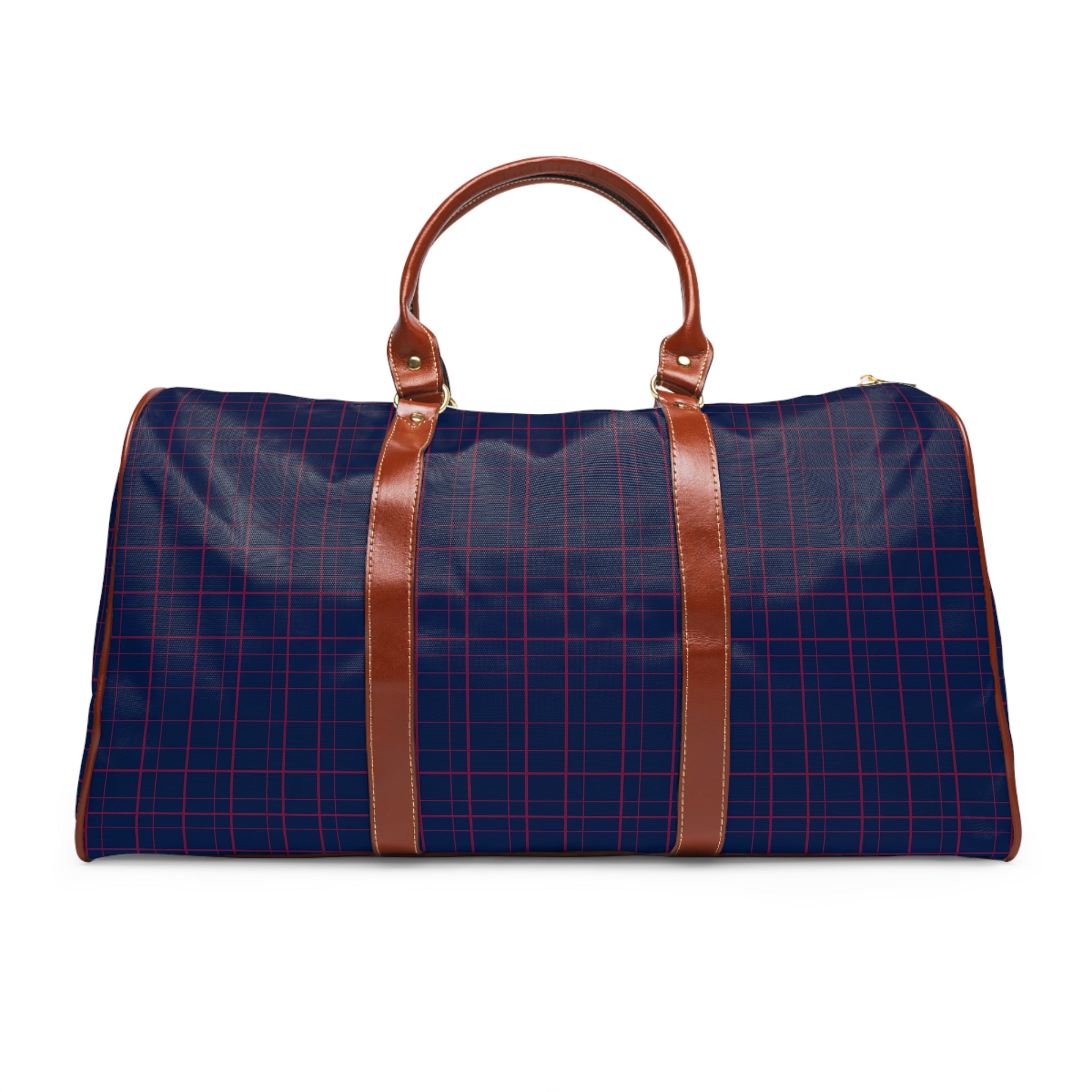 Pomerol - Burgundy Windowpane Navy Travel Bag