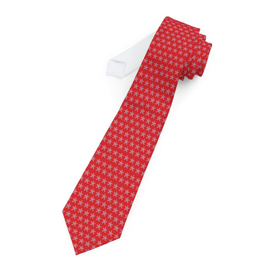 Red Snowflake Holiday Tie