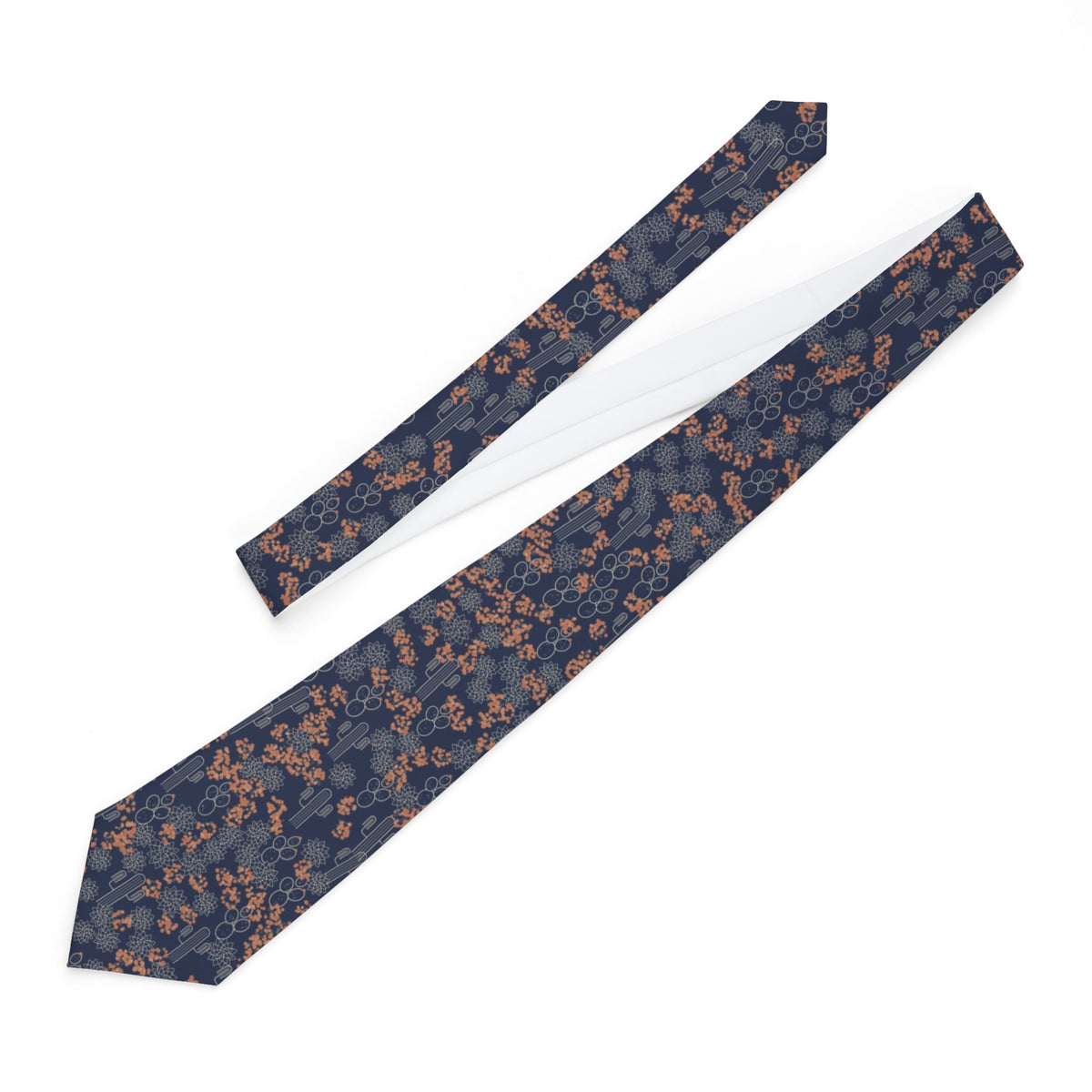 Trolle Satin Edition - Navy & Terracotta Desert Succulent Tie