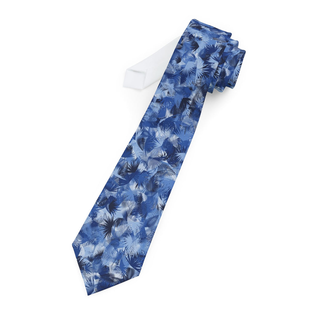 Podebusk Satin Edition - Sky & Navy Jungle Leaf Tie