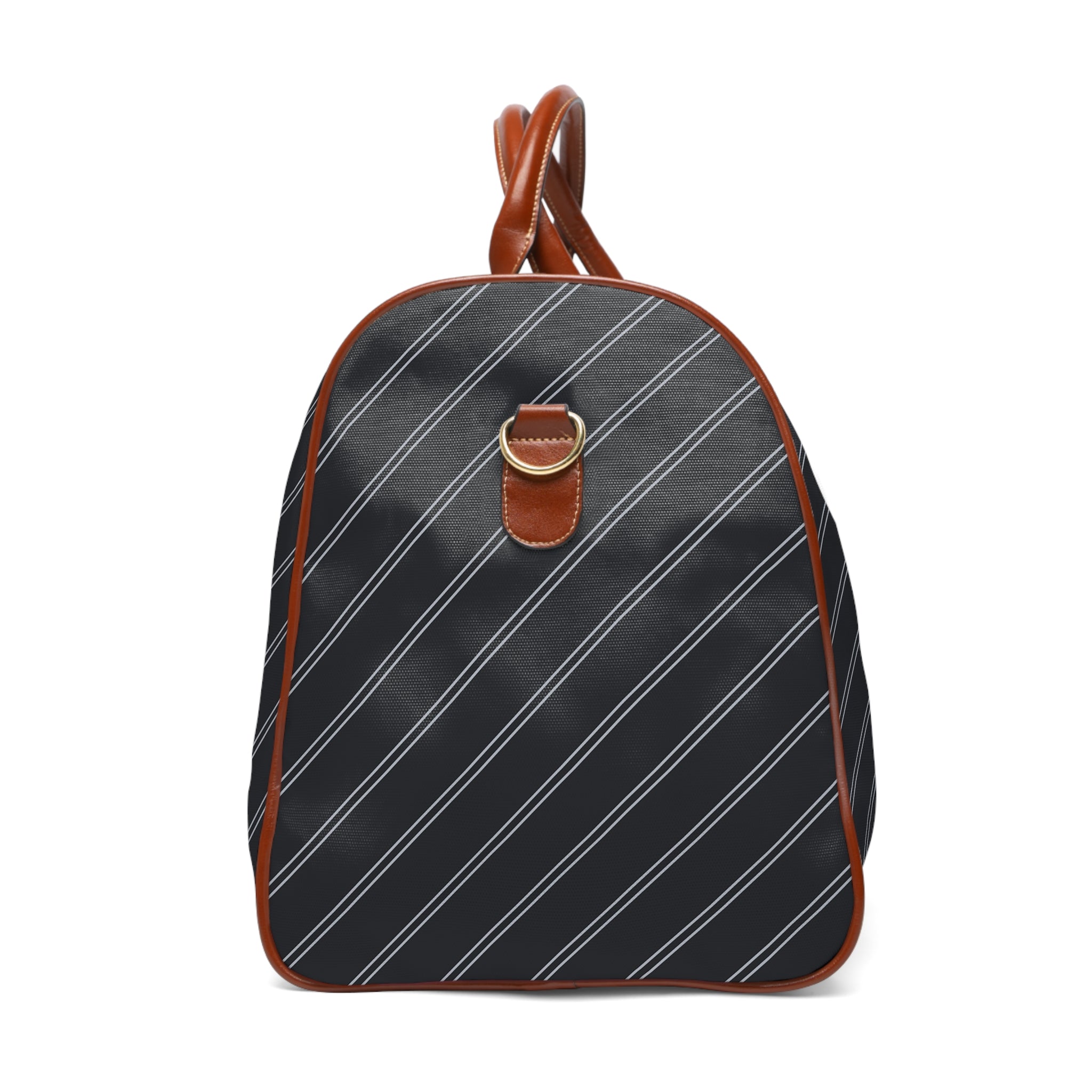 Guillaumes - Charcoal Silver Twin Stripe Travel Bag
