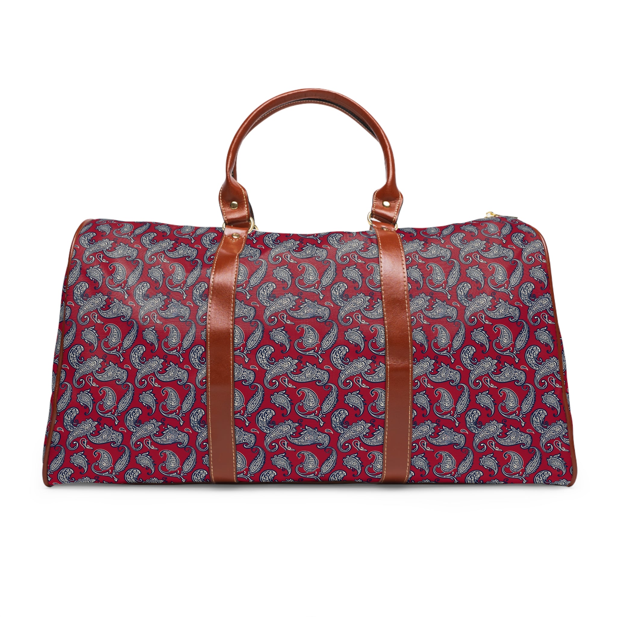 Seclin - Navy Paisley on Crimson Travel Bag