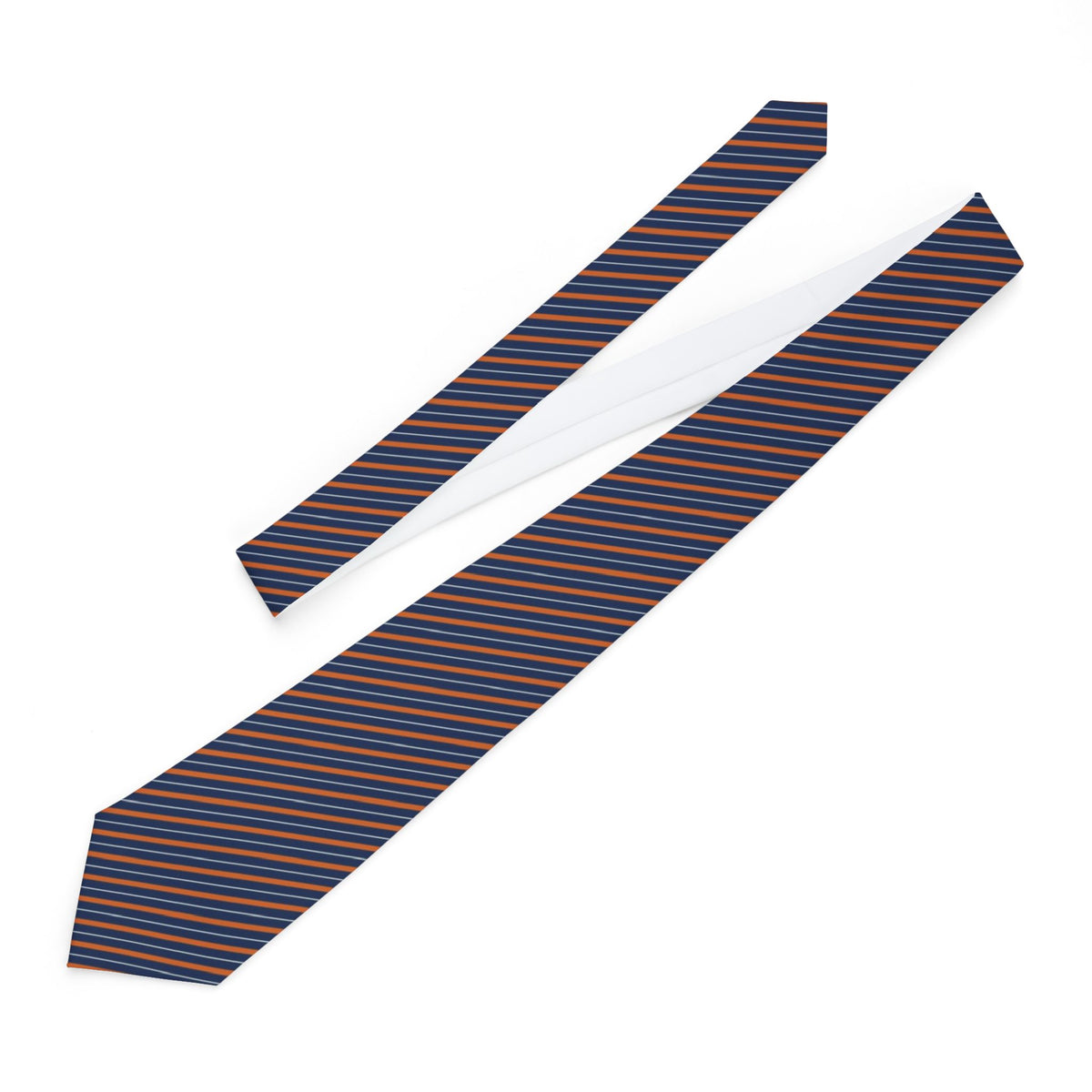 Talleyrand Satin Edition - Navy & Orange Regimental Stripe Necktie – view 2