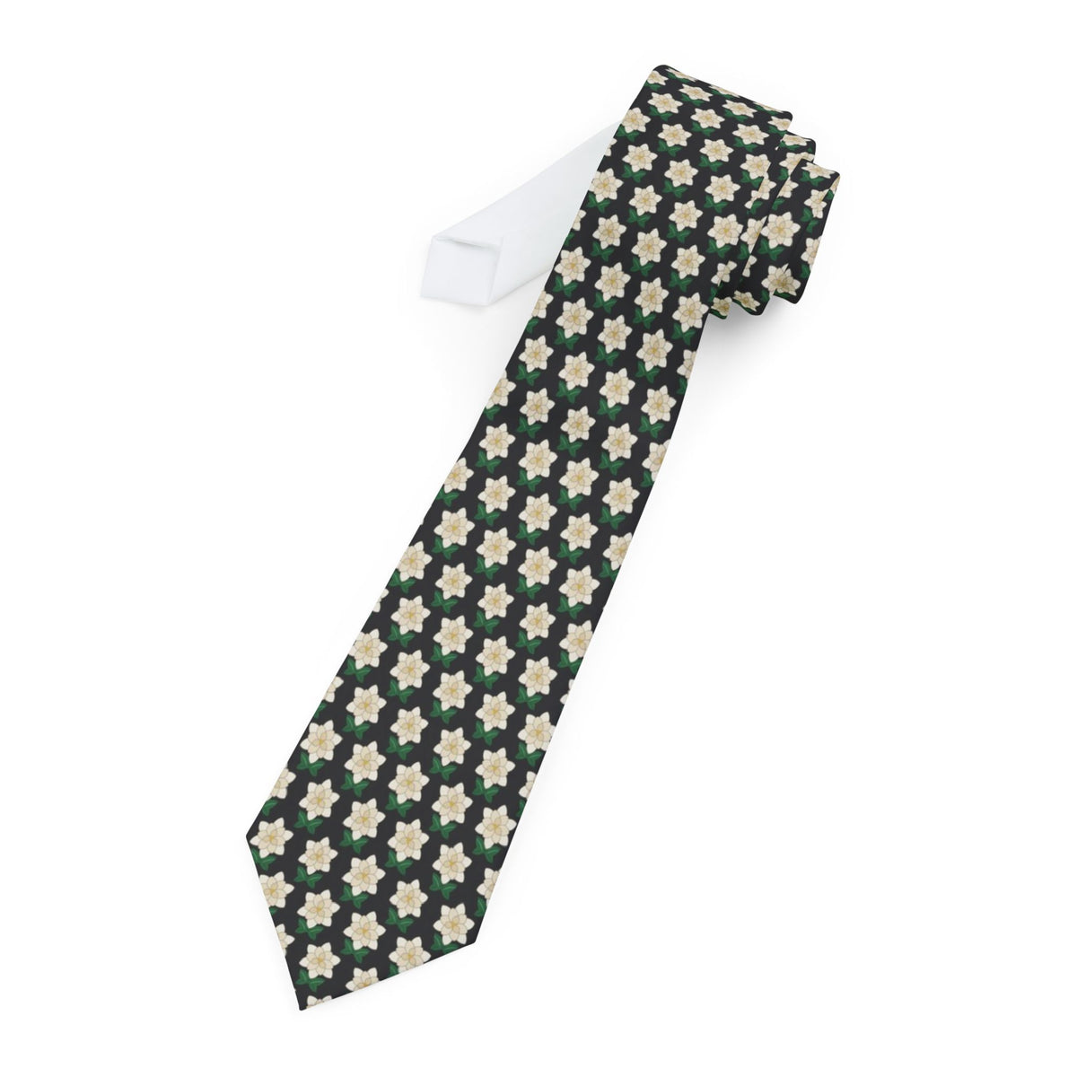 Wolkenstein Satin Edition - Black & Ivory Gardenia Tie