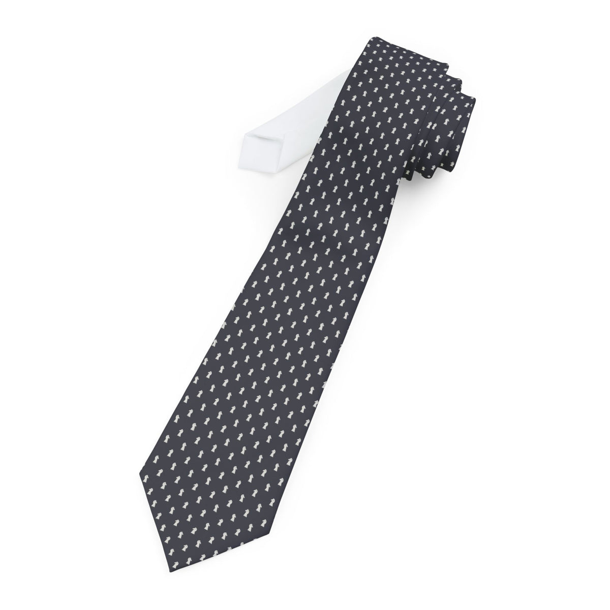 Broglio Talisman Tie - Charcoal Chess Knights