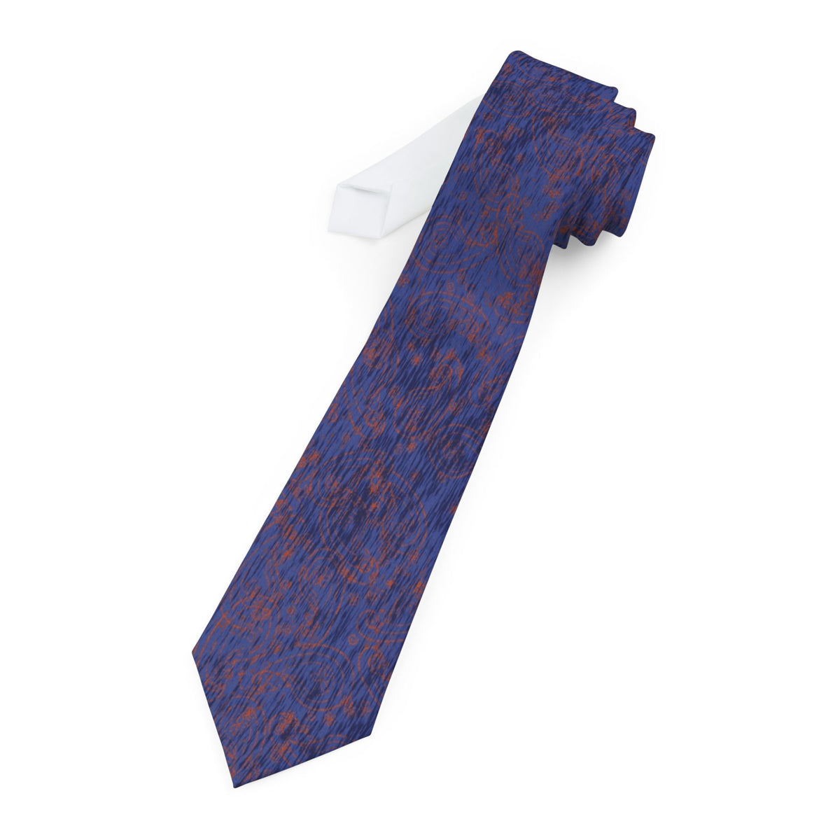 Rosenberg Satin Edition - Navy & Rust Strie Paisley Tie