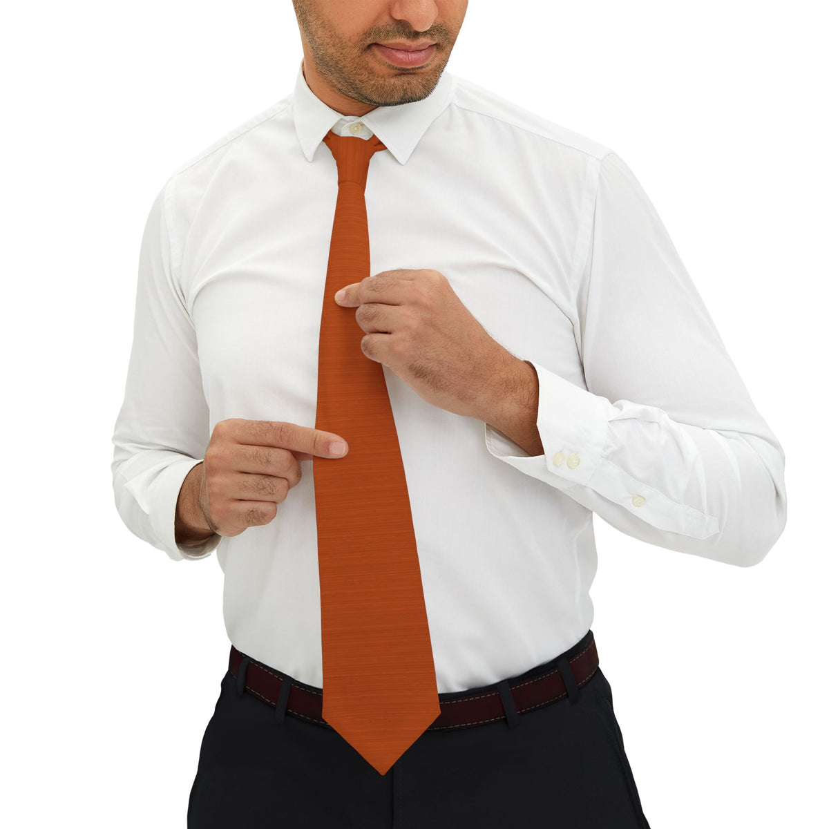 Riveo Talisman Tie - Burnt Orange Shantung Slub