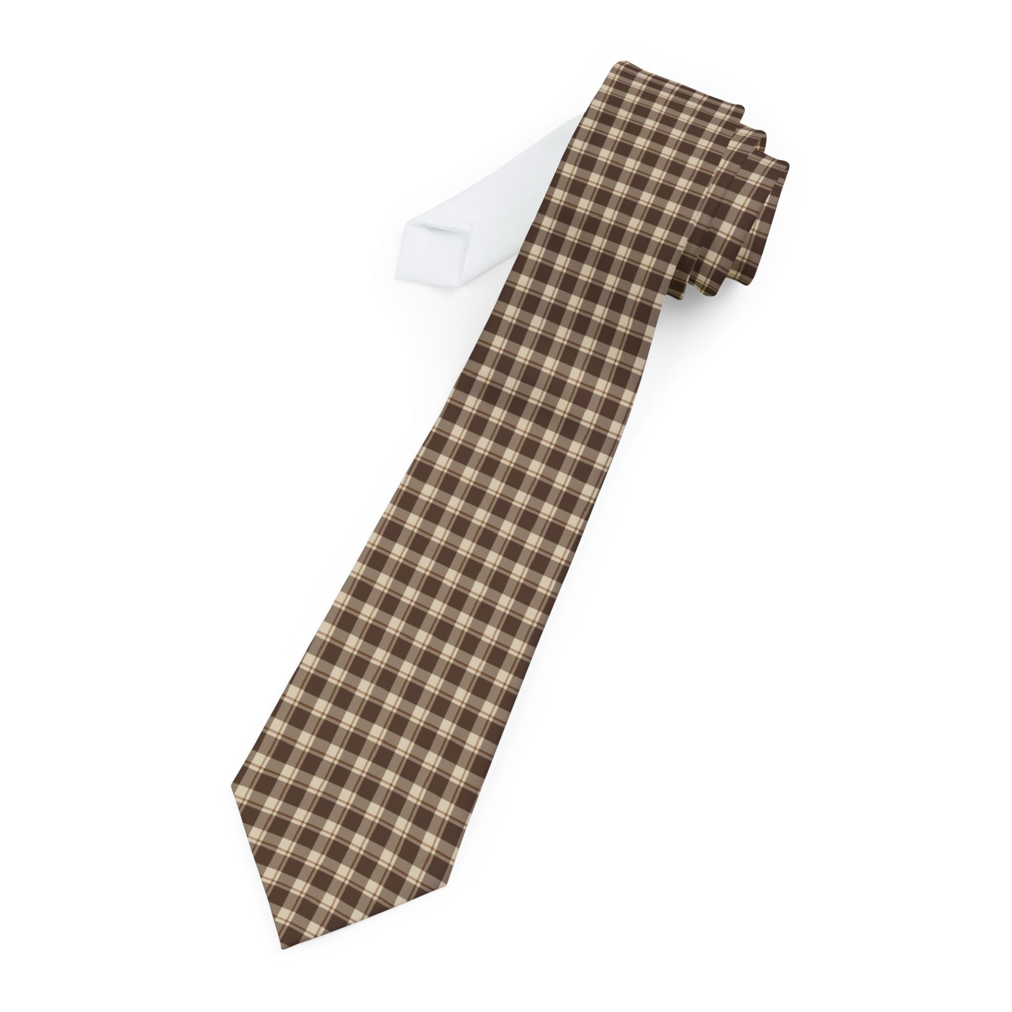 Fideris Talisman Tie - Espresso Cream Tartan