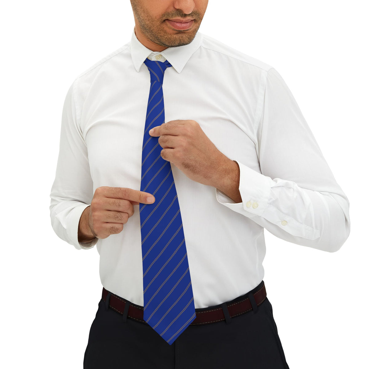 Vogorno Talisman Tie - Royal Blue Gold Club Stripe