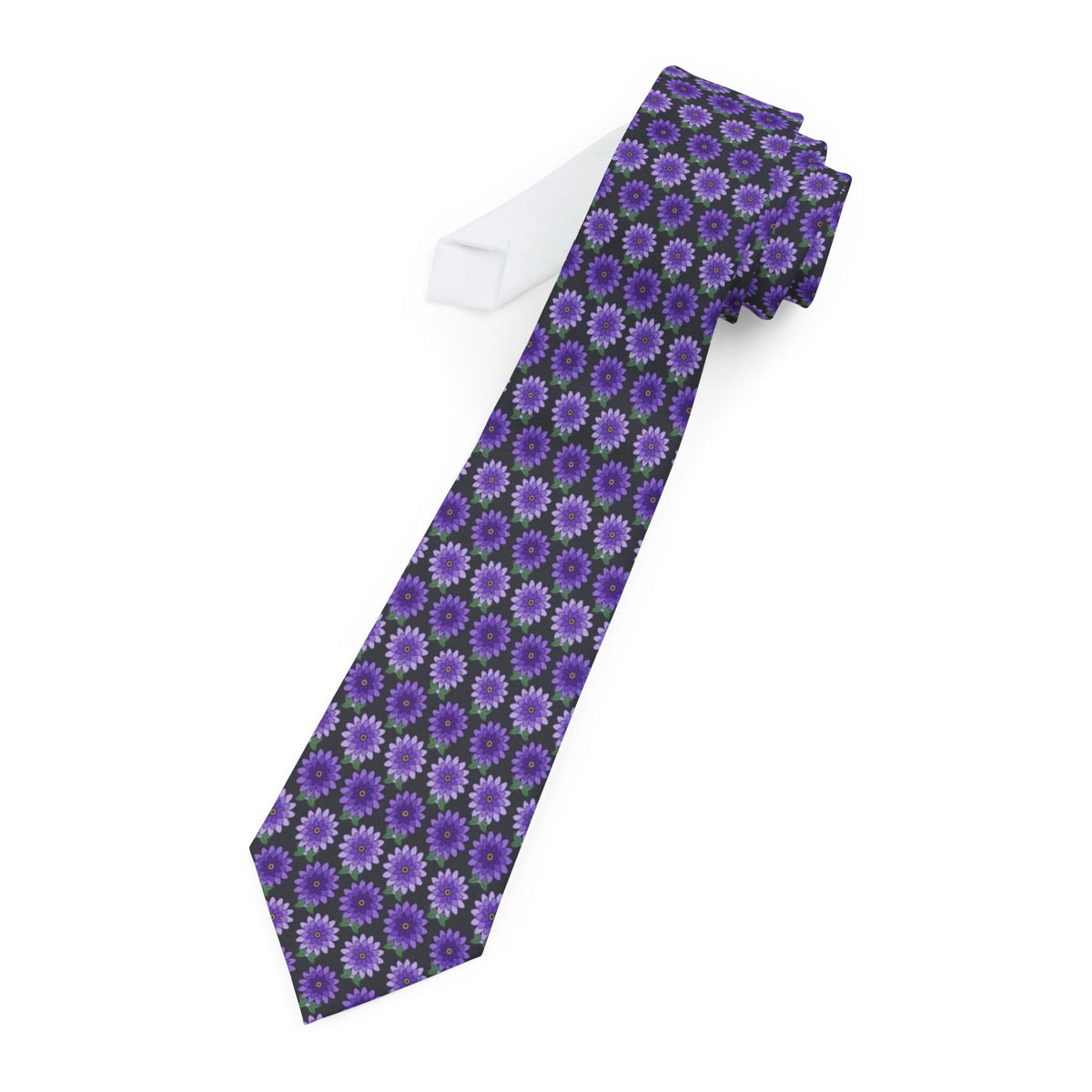 Windisch-Graetz Satin Edition - Charcoal & Purple Zinnia Tie