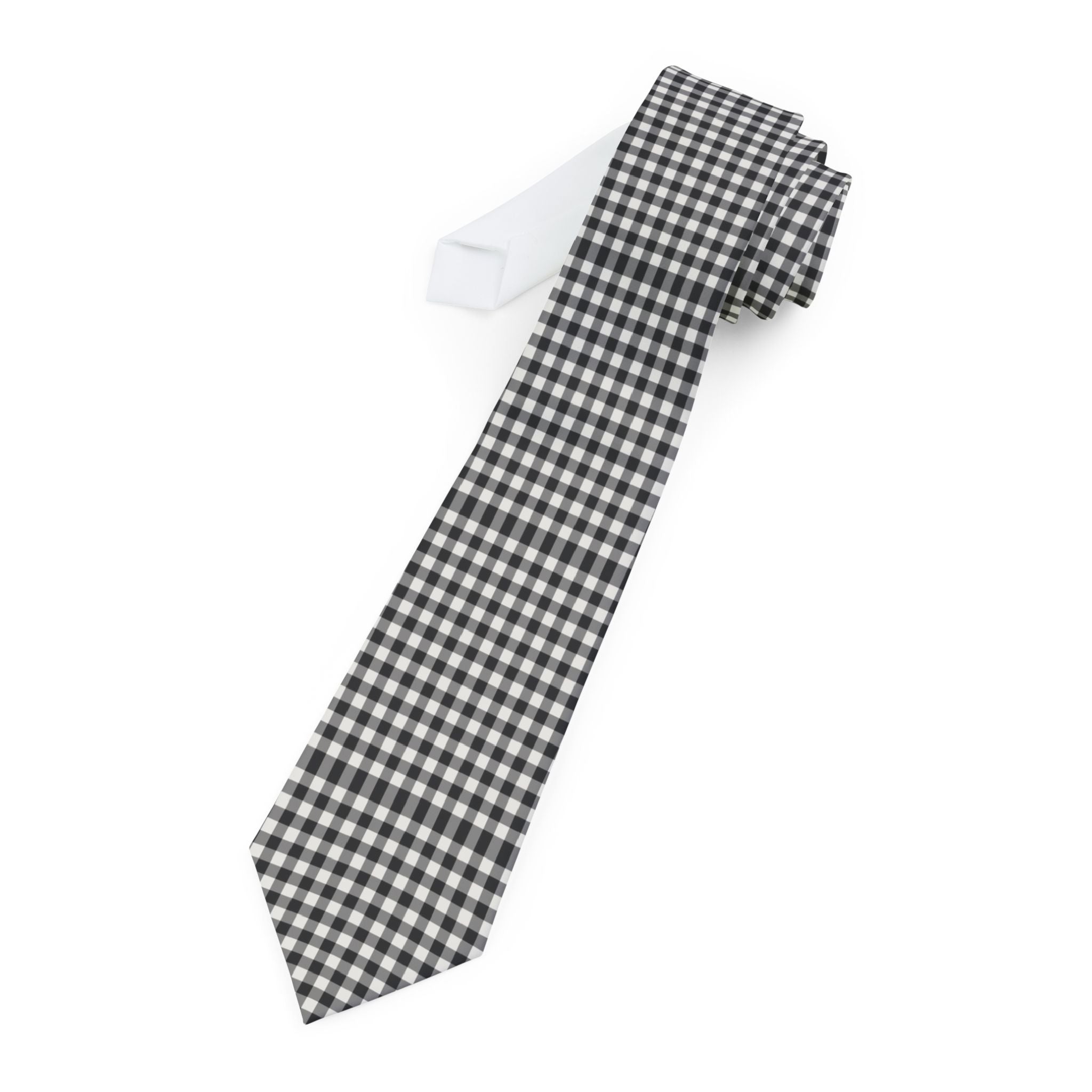 Novara Talisman Tie - White Black Gingham