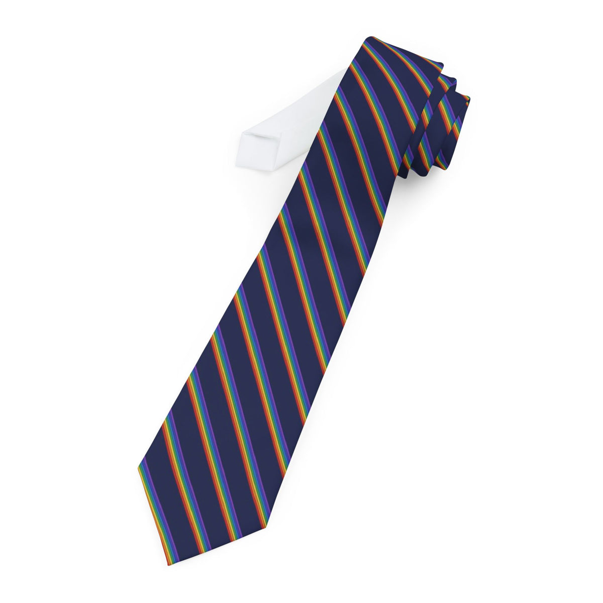 Stiernstedt Satin Edition - Navy Rainbow Stripe Tie