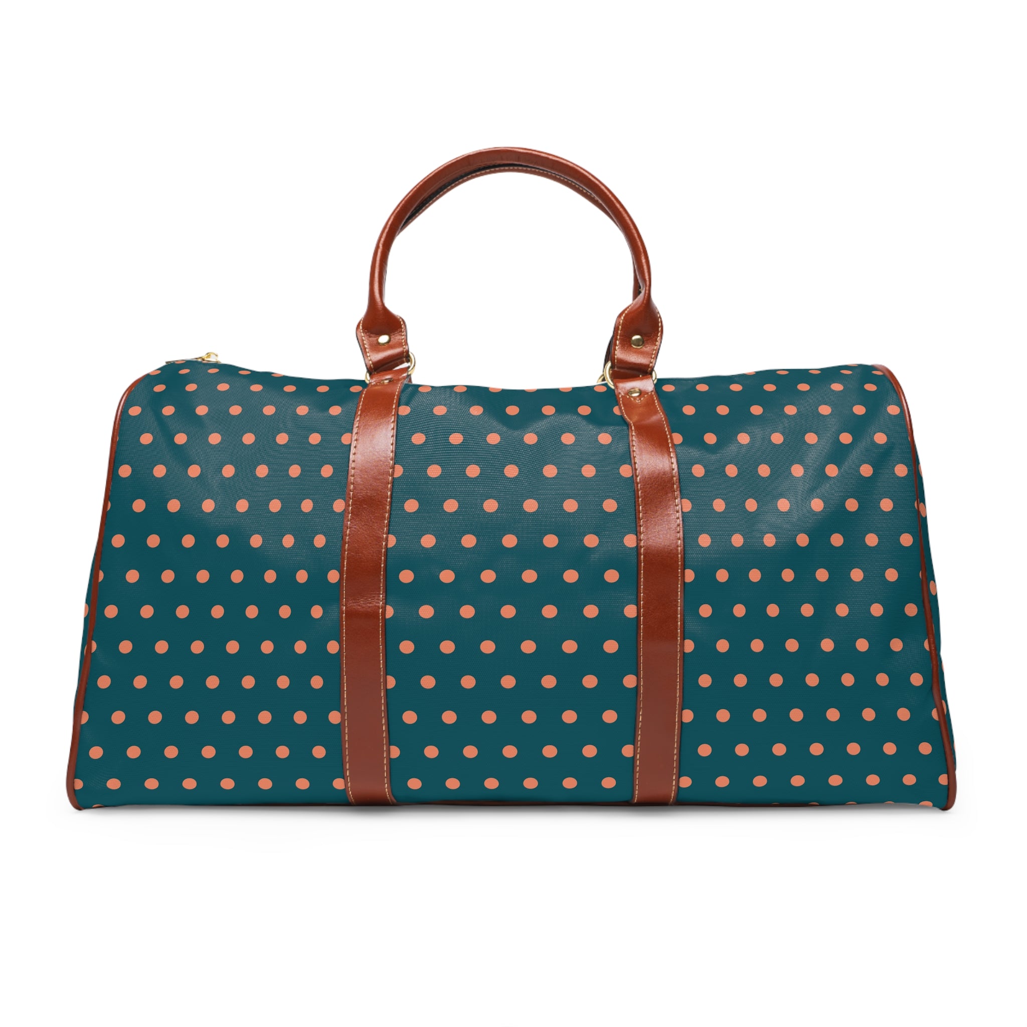 Ancona - Teal Coral Polka Dot Travel Bag
