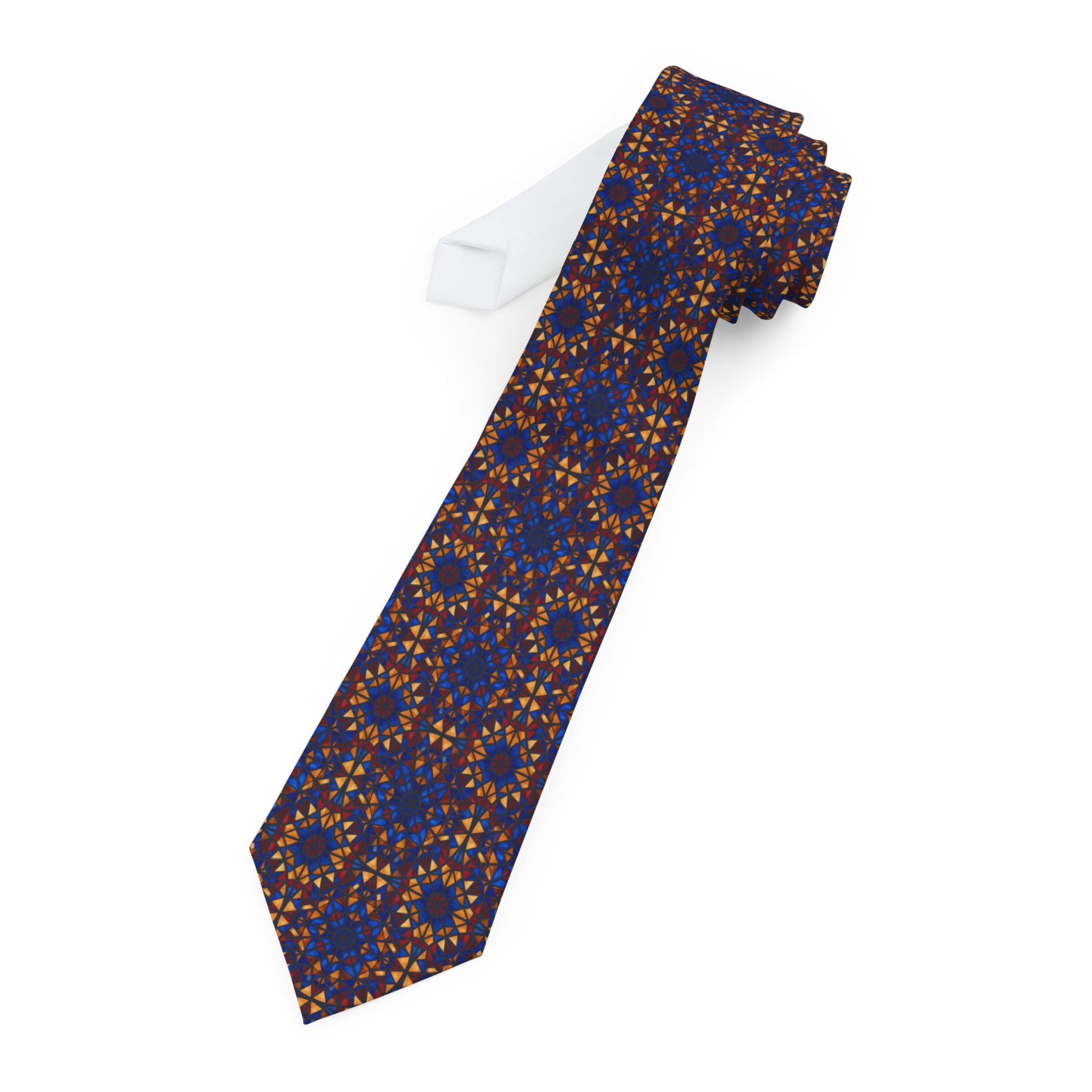 Estoul Talisman Tie - Sapphire Amber Stained Glass