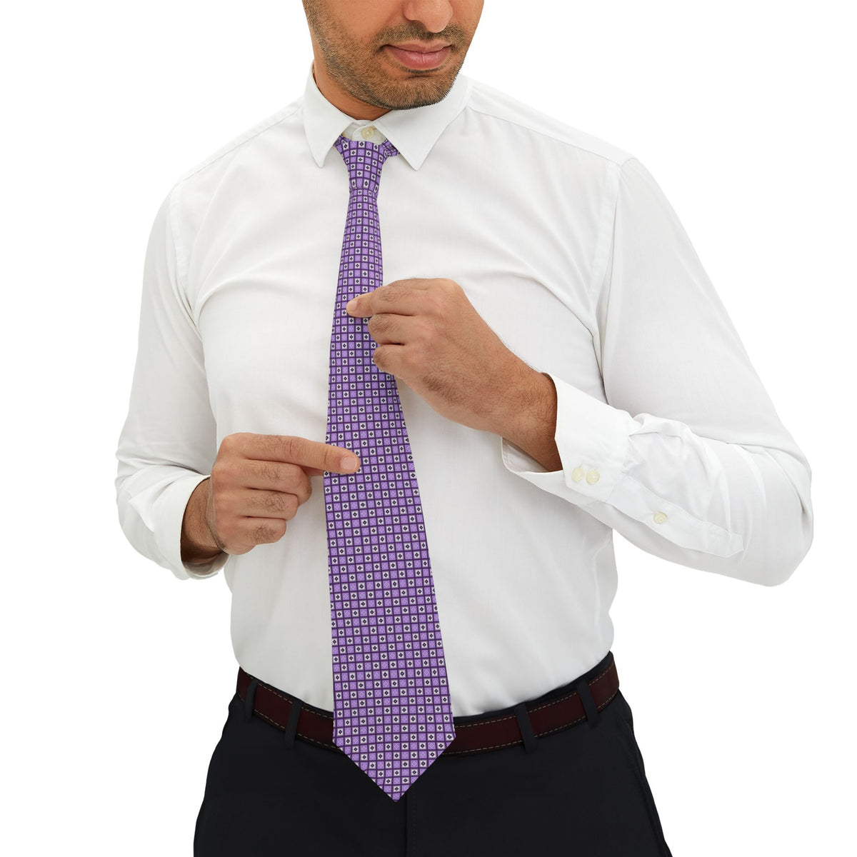 Laufenburg Talisman Tie - Plum Tile Medallion