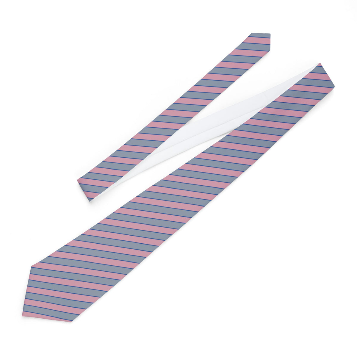 Talleyrand Satin Edition - Grey & Pink Regimental Stripe Tie