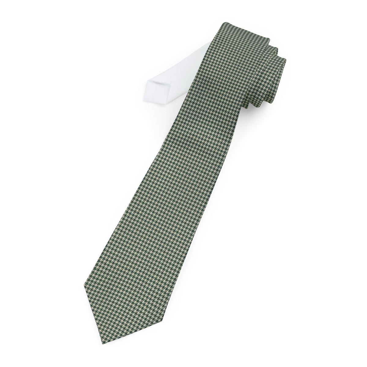 Montferrat Satin Edition - Forest Green & Cream Houndstooth Tie