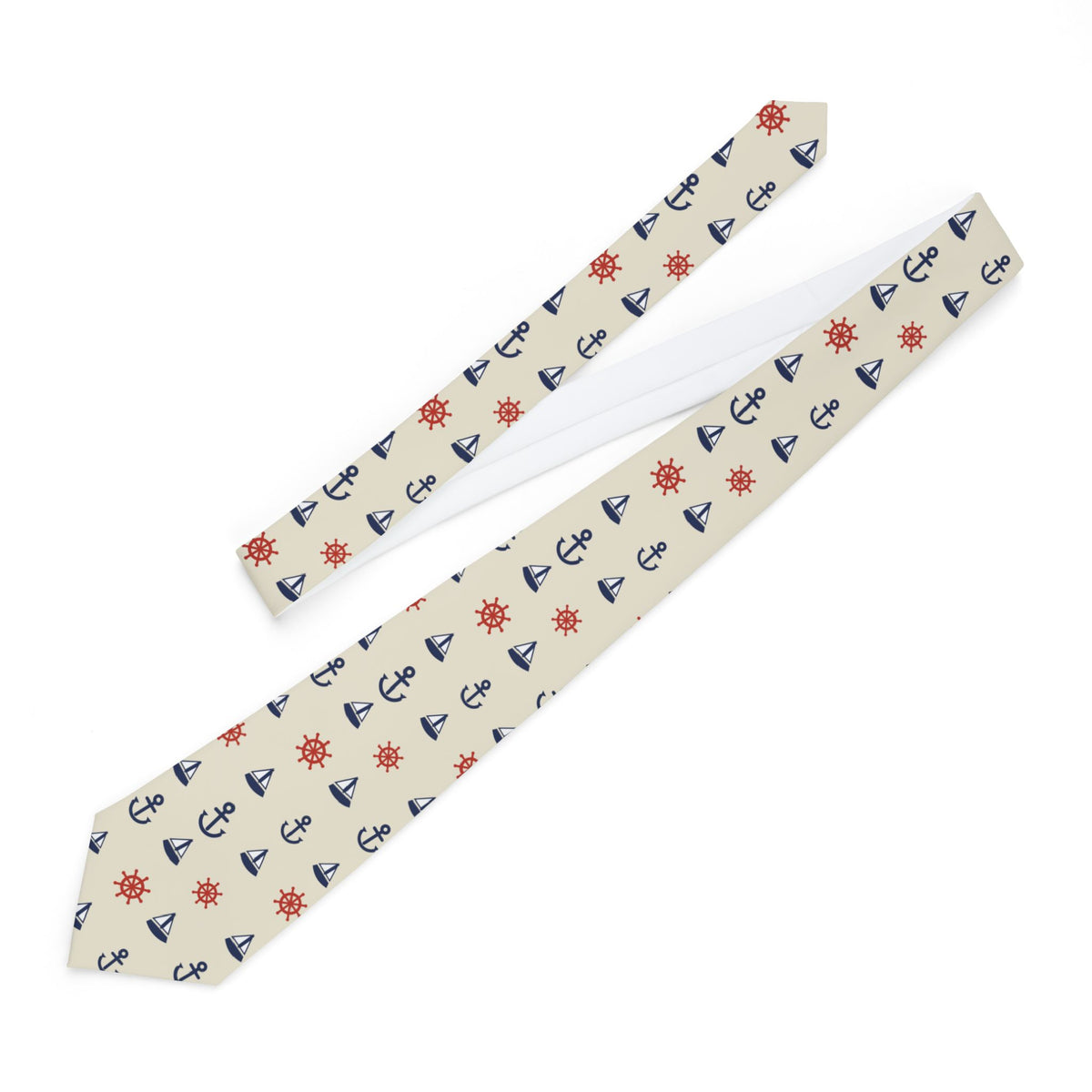 Zierotin Satin Edition - Cream & Navy Nautical Tie