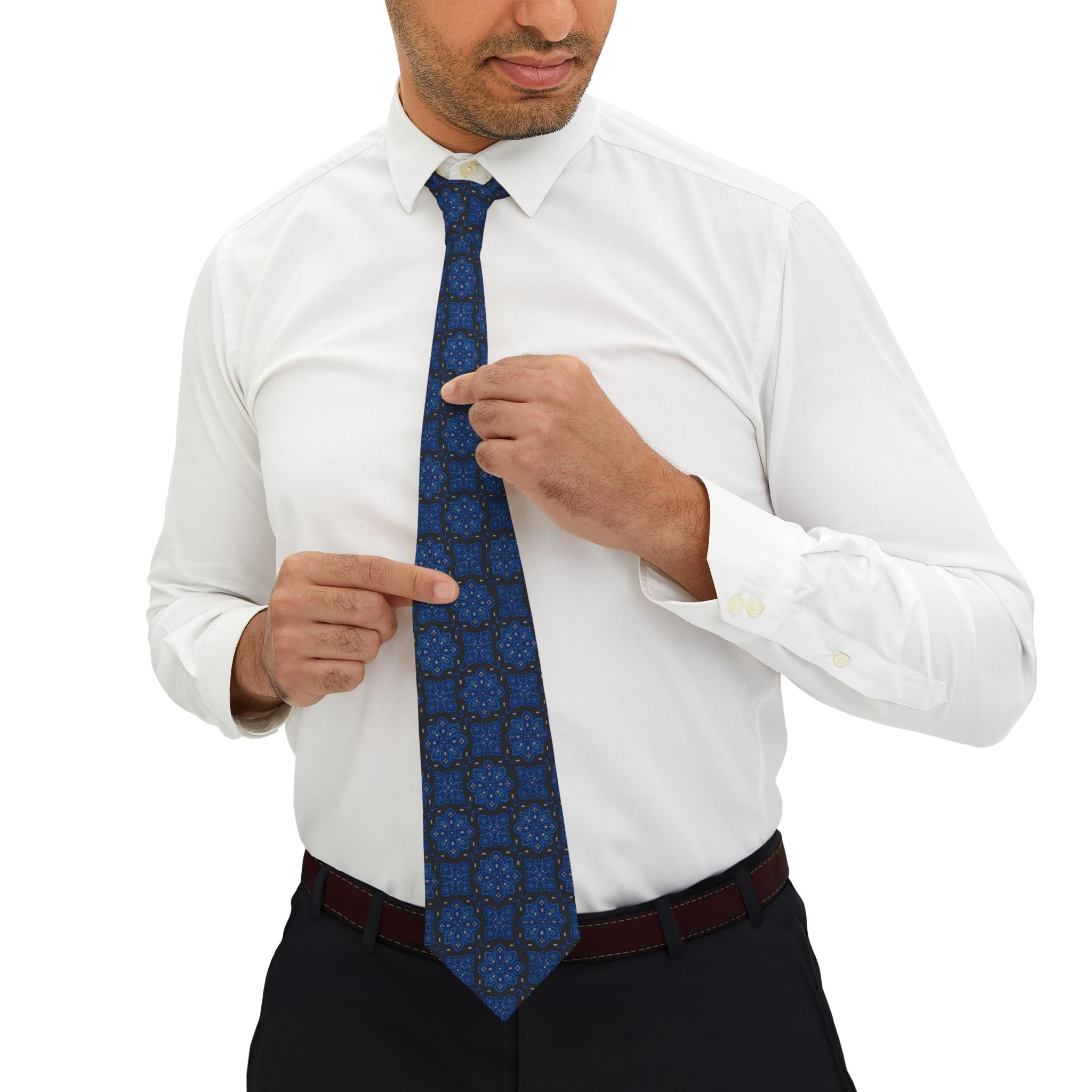 Loriano Talisman Tie - Sapphire Petal Mosaic