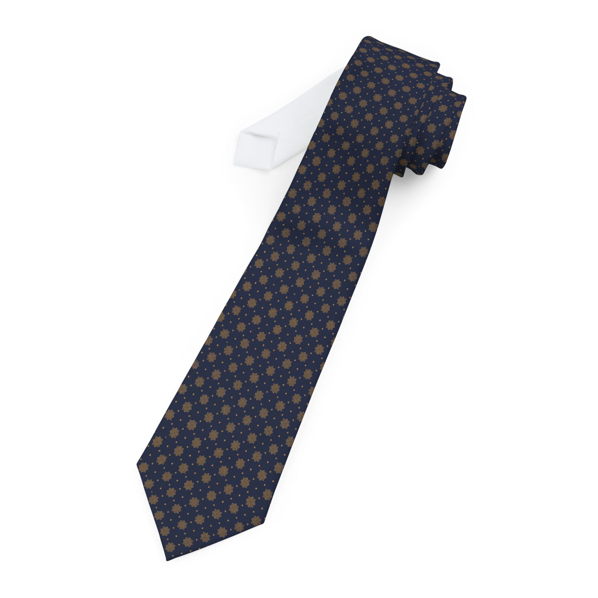 Obernai Talisman Tie - Navy Gold Medallion Grid