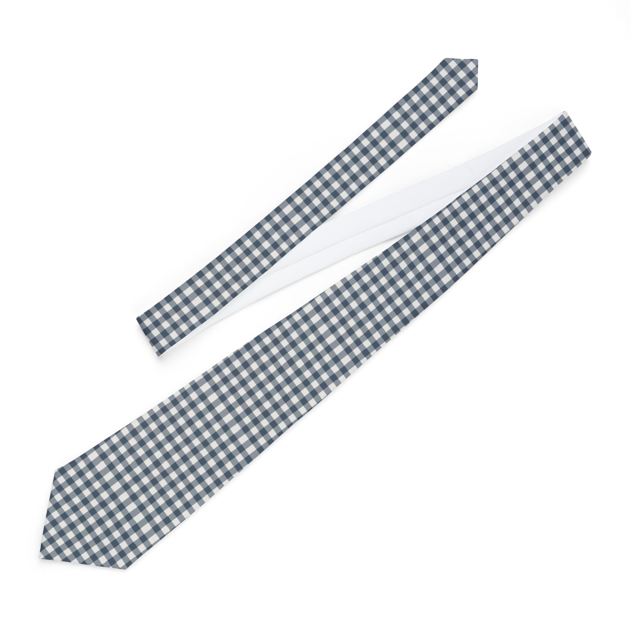 Omegna Talisman Tie - Gray White Gingham