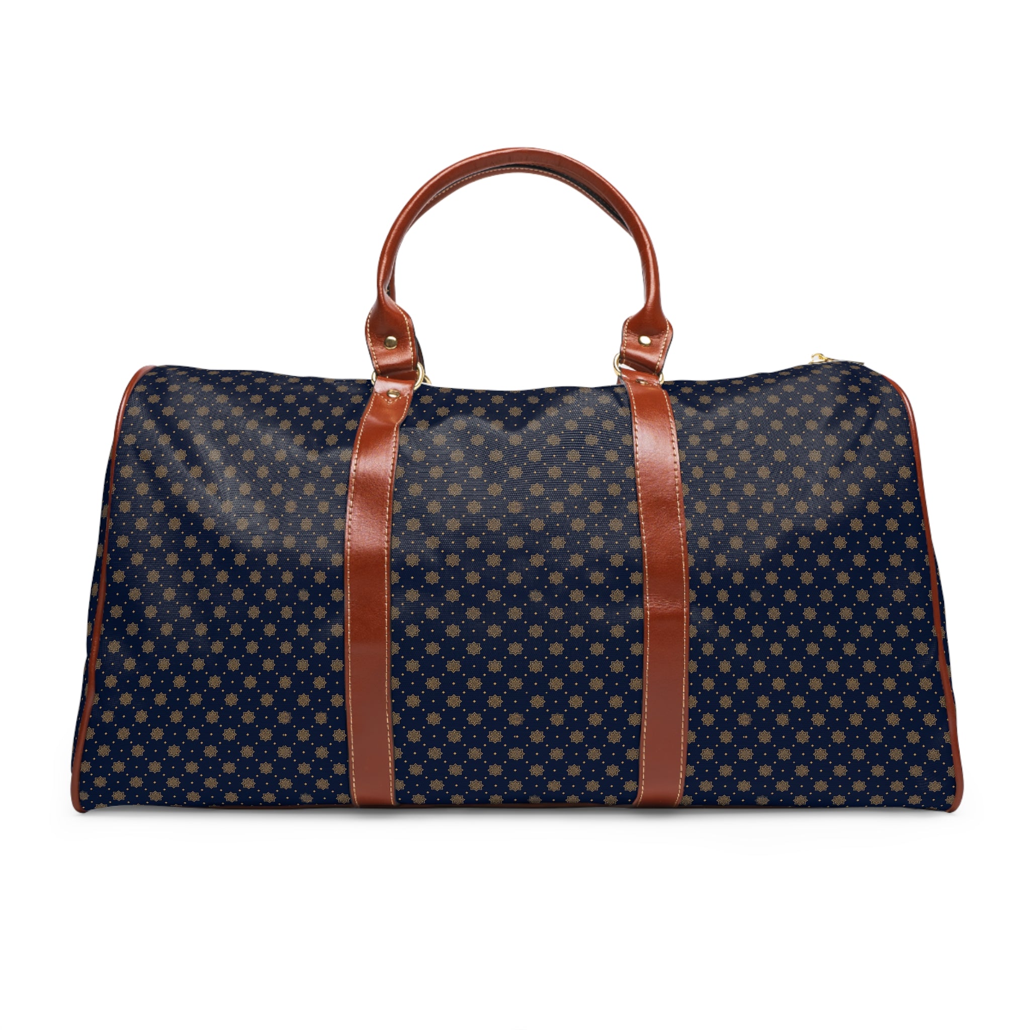 Obernai - Navy Gold Medallion Grid Travel Bag