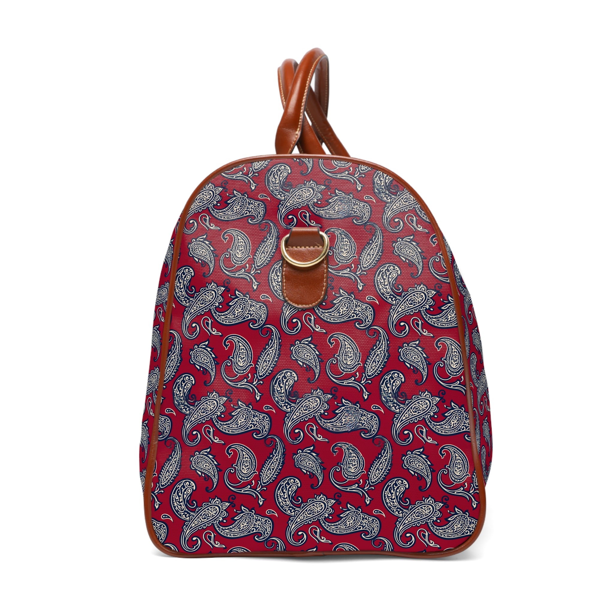 Seclin - Navy Paisley on Crimson Travel Bag