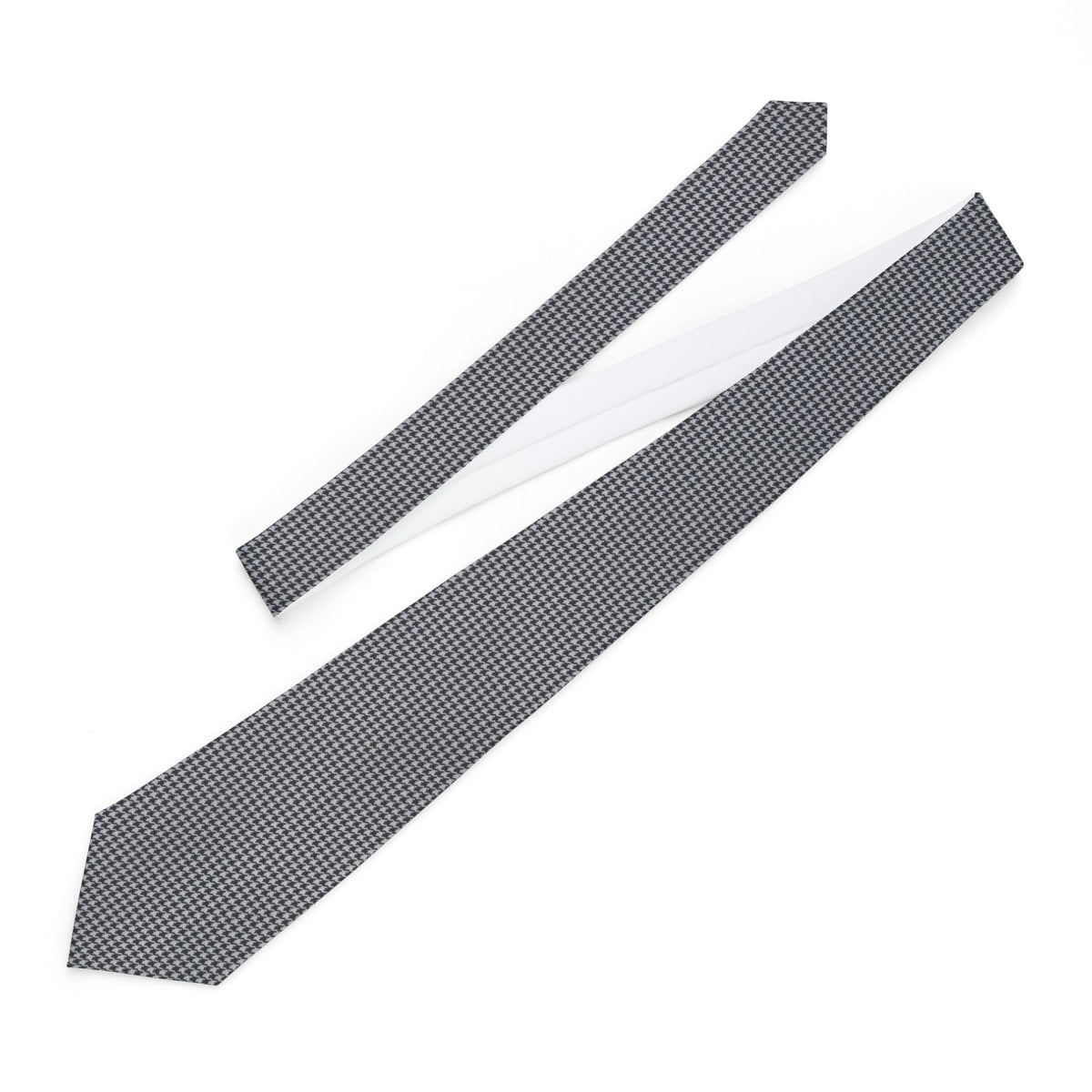 Montferrat Satin Edition - Black & Silver Houndstooth Tie