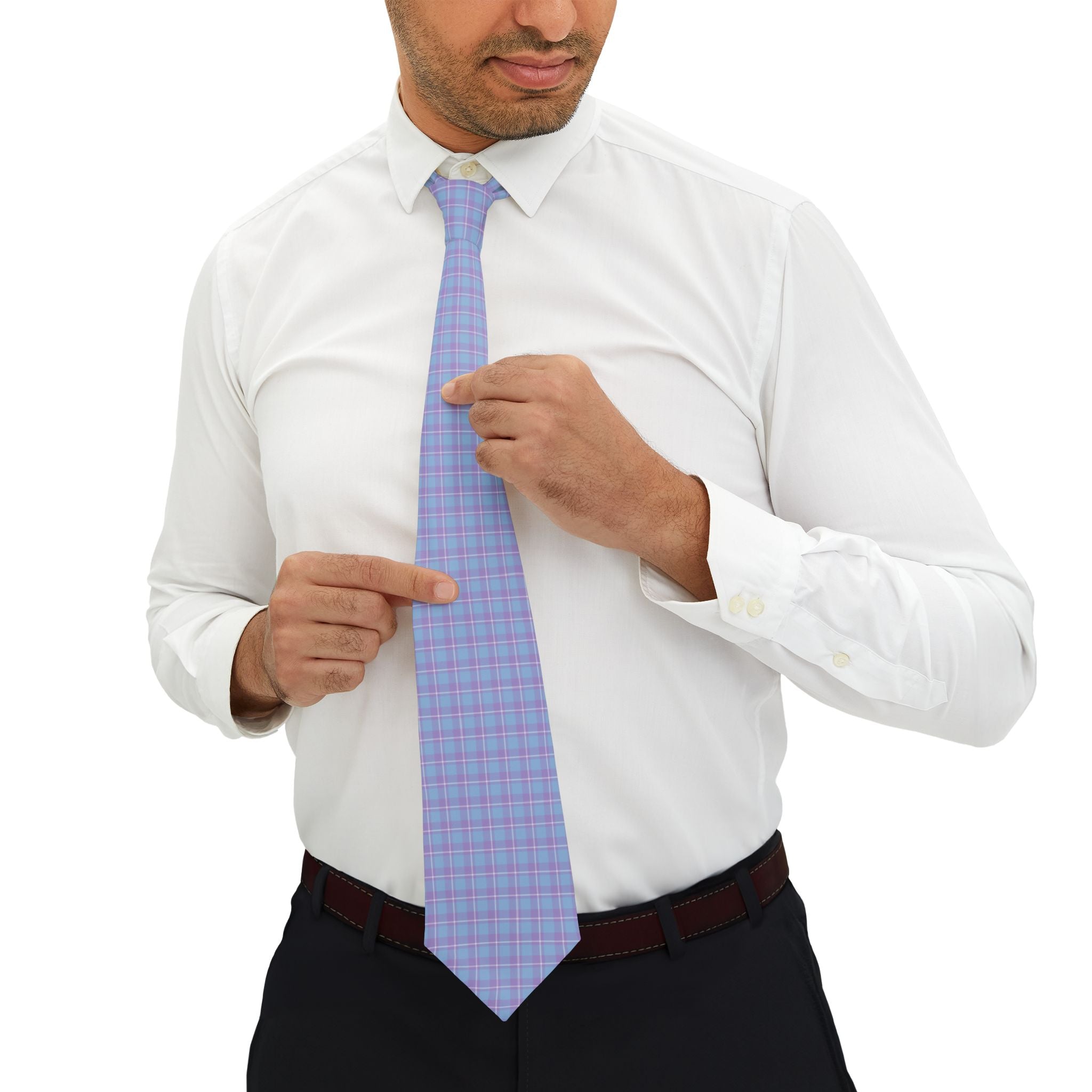 Maloja Talisman Tie - Spring Sky Lavender Plaid