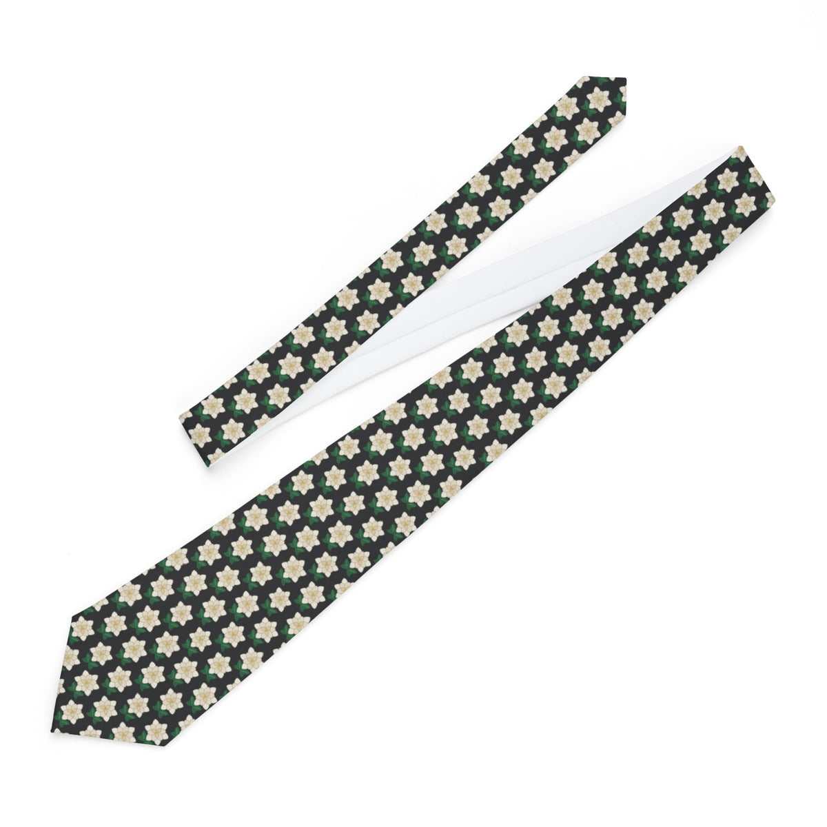 Wolkenstein Satin Edition - Black & Ivory Gardenia Tie – view 2