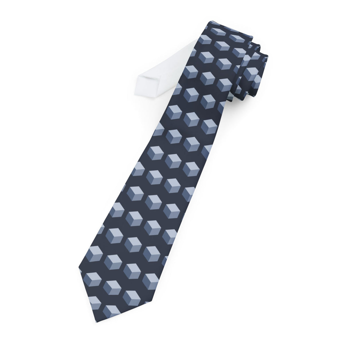 Courtedoux Talisman Tie - Tumbling Blocks Illusion